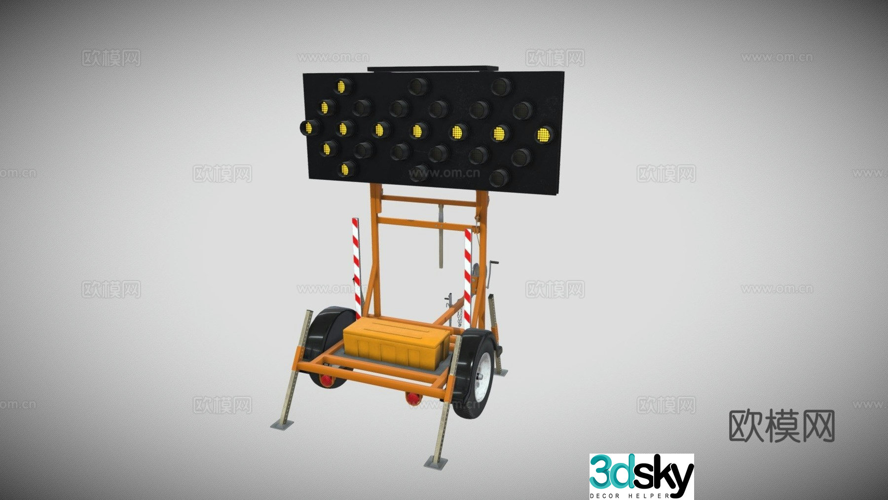 Traffic arrow sign board 3d model