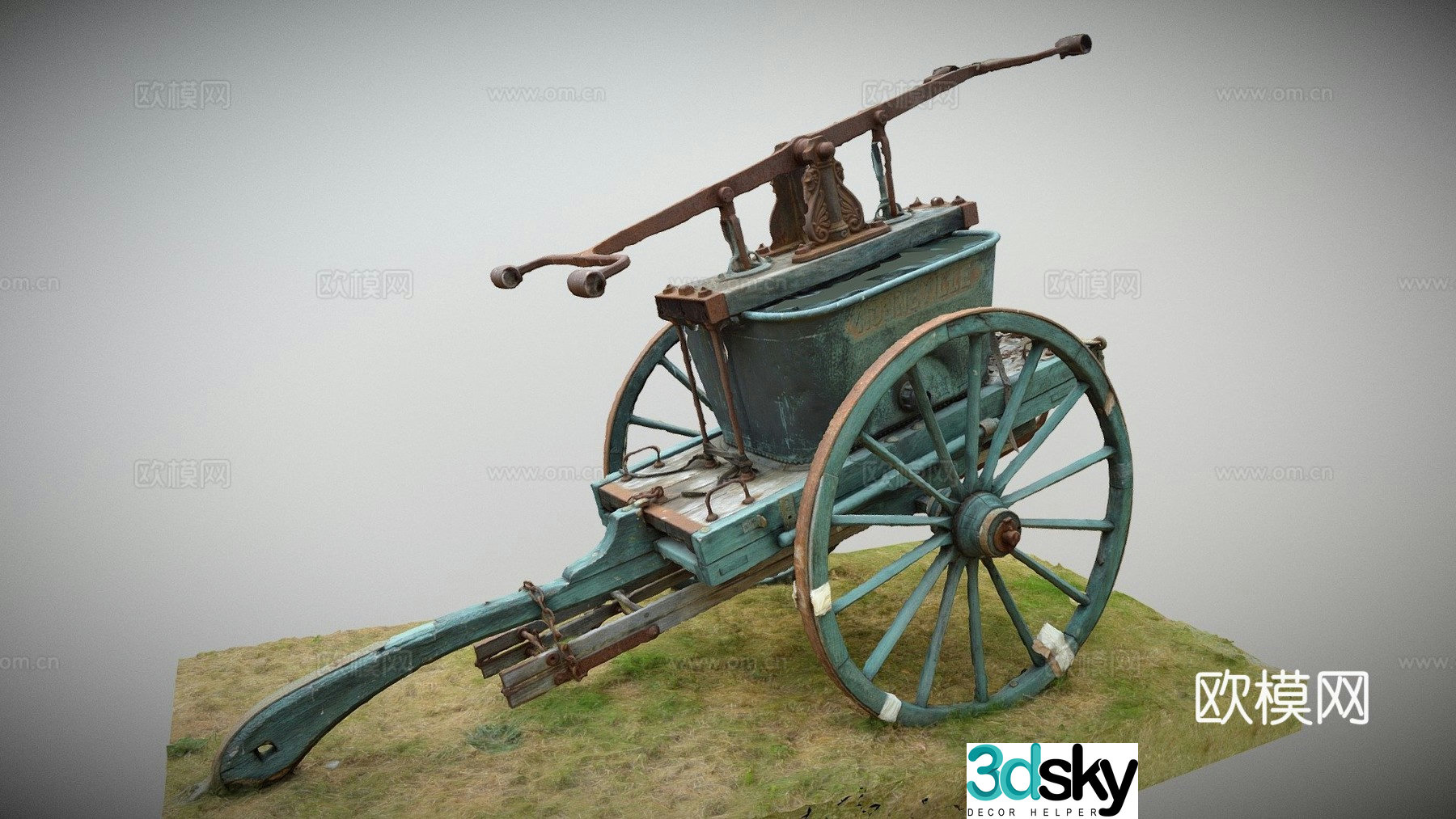 antique hand pump 3d model