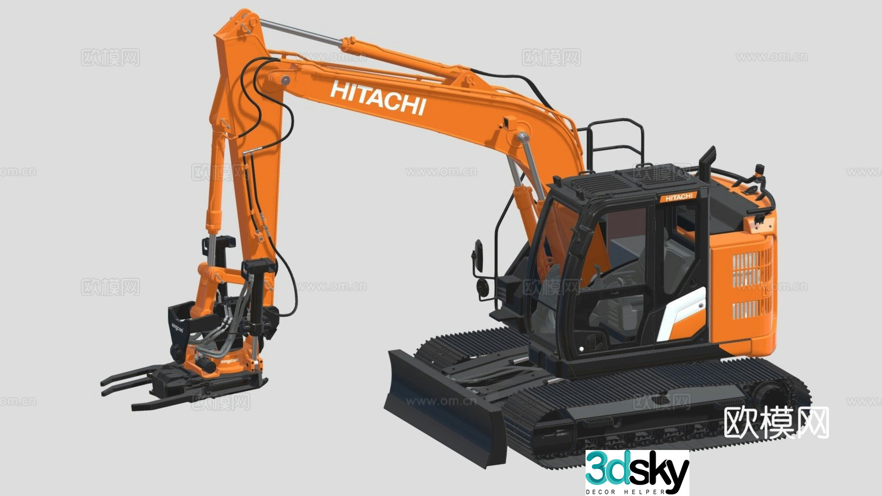 Excavator bulldozer 3d model