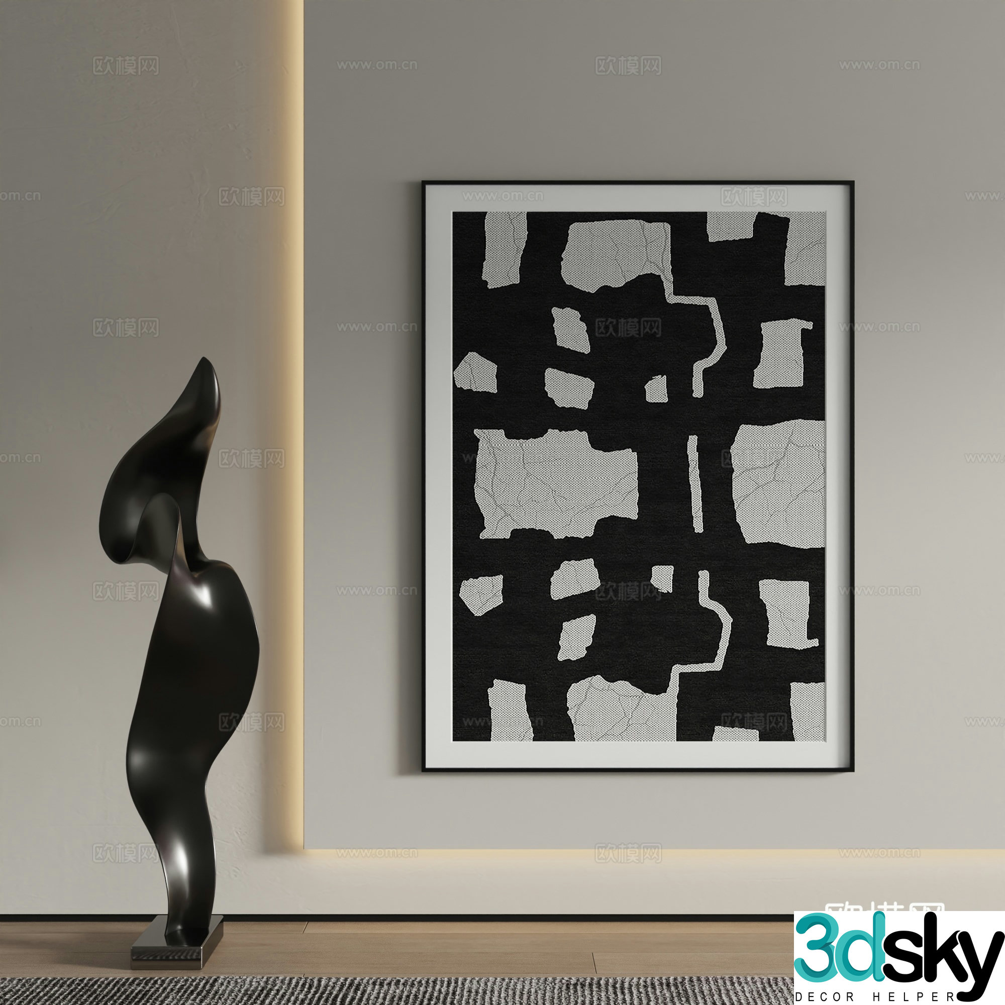 Decorative painting texture painting hanging painting 3d model