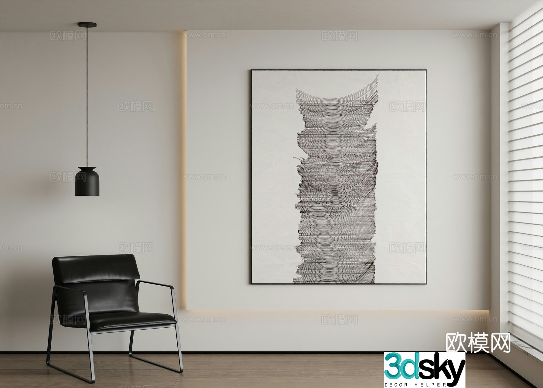 Modern abstract painting decorative painting 3d model