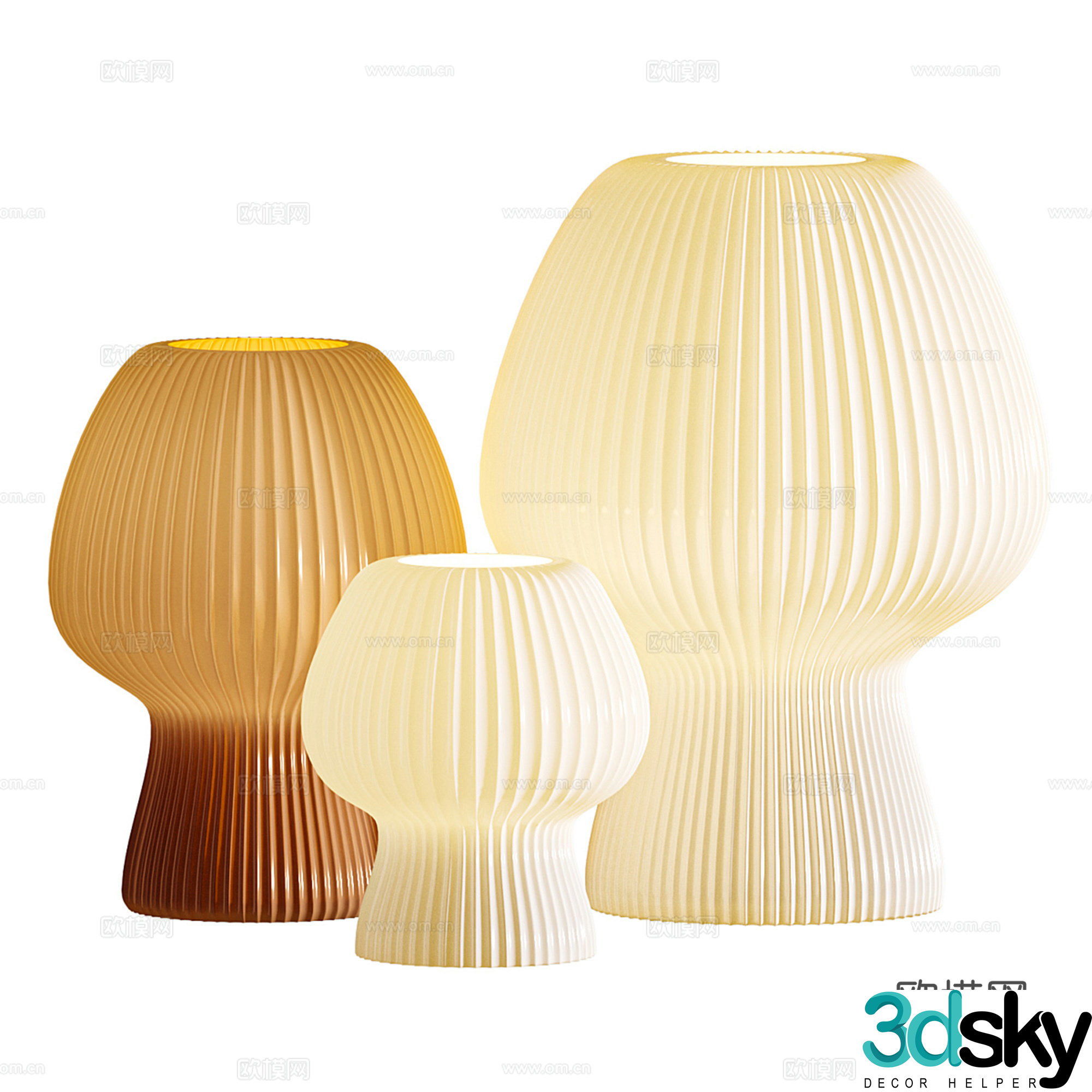 Cream style desk lamp 3d model