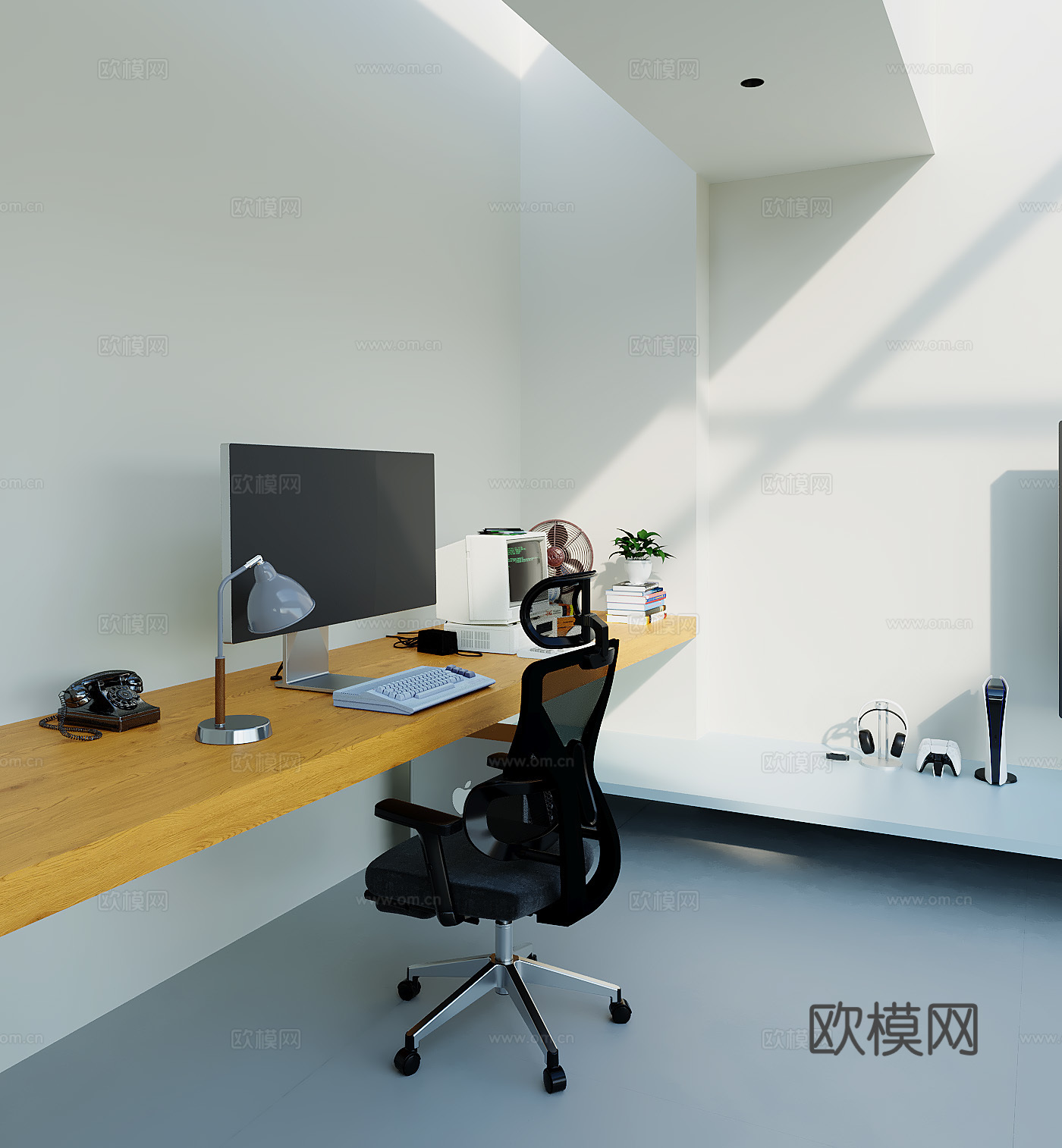 Modern desk and chair e-sports desk and chair 3d model