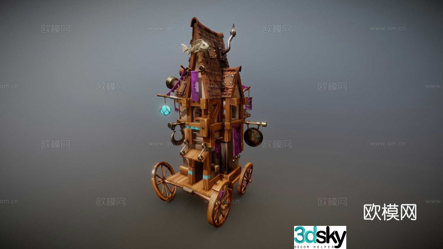 Fantasy caravan 3d model