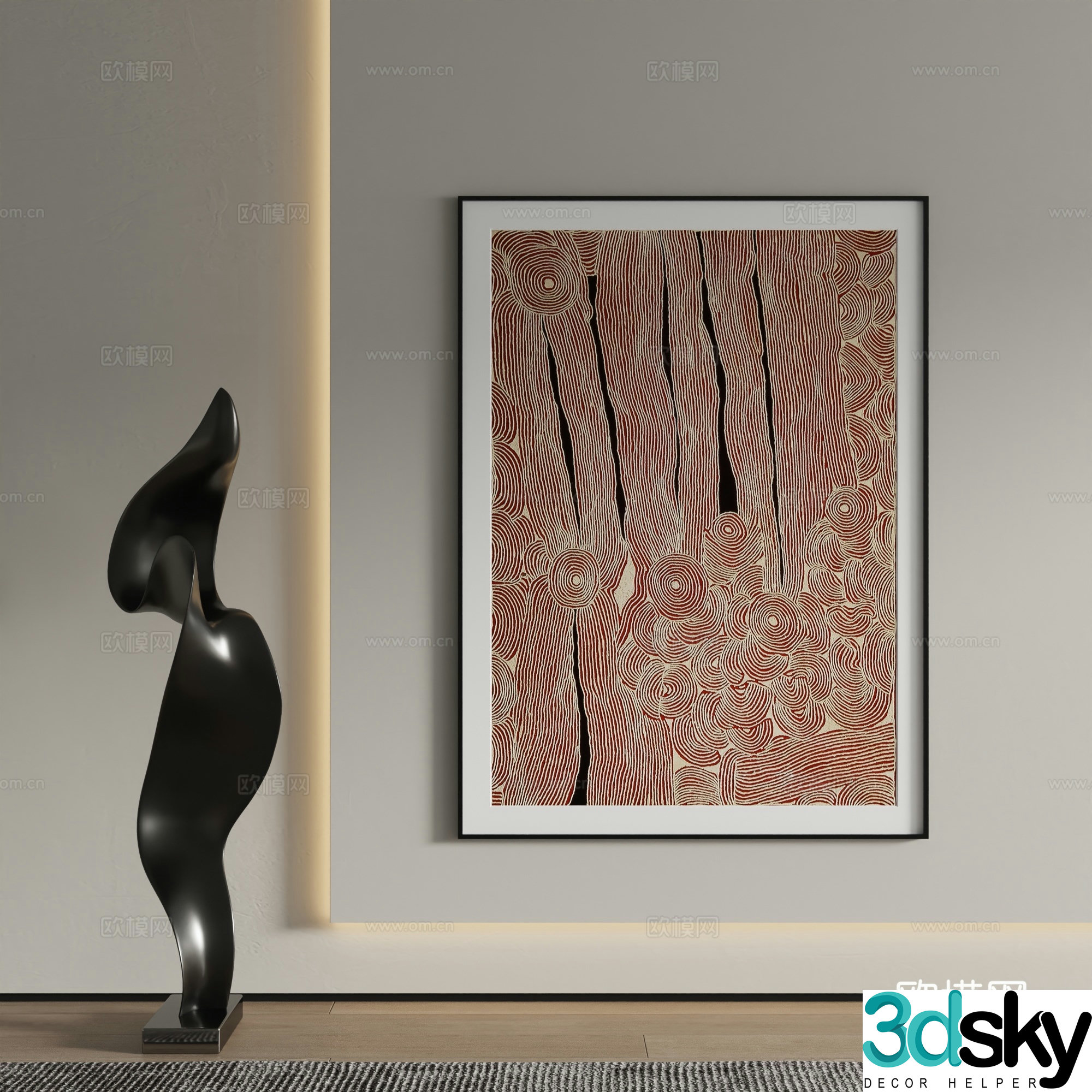Decorative painting abstract painting hanging painting 3d model