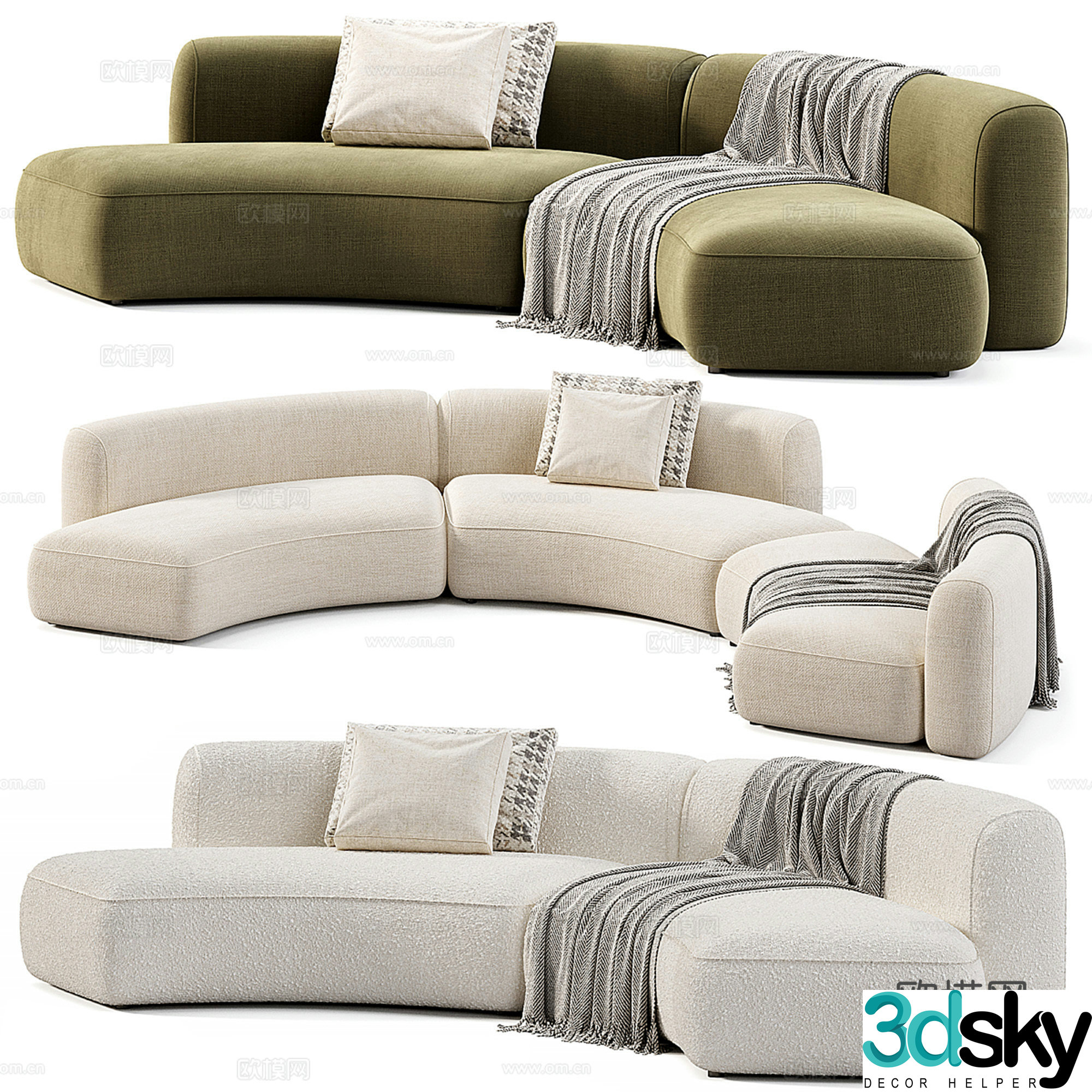 Modern special-shaped sofa curved sofa 3d model