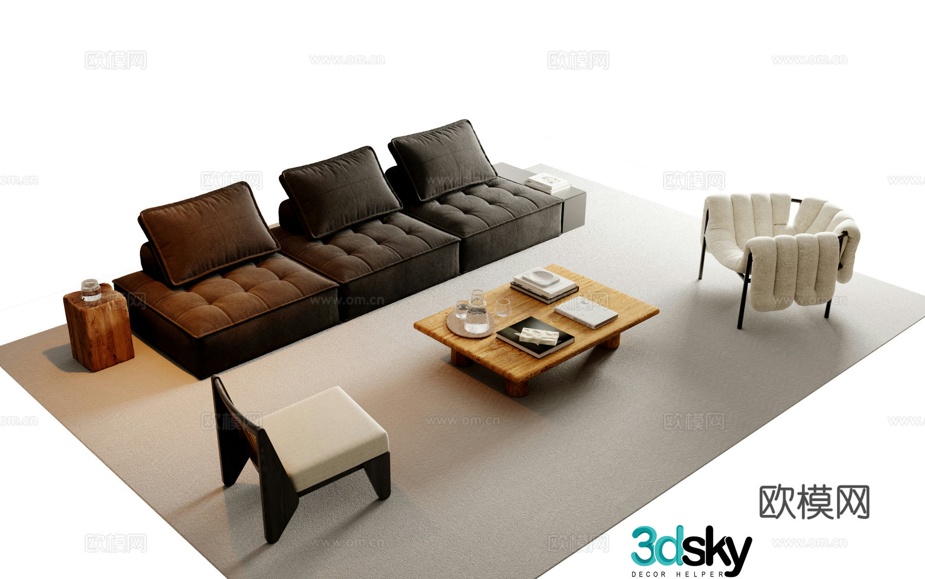 Modern sectional sofa 3d model