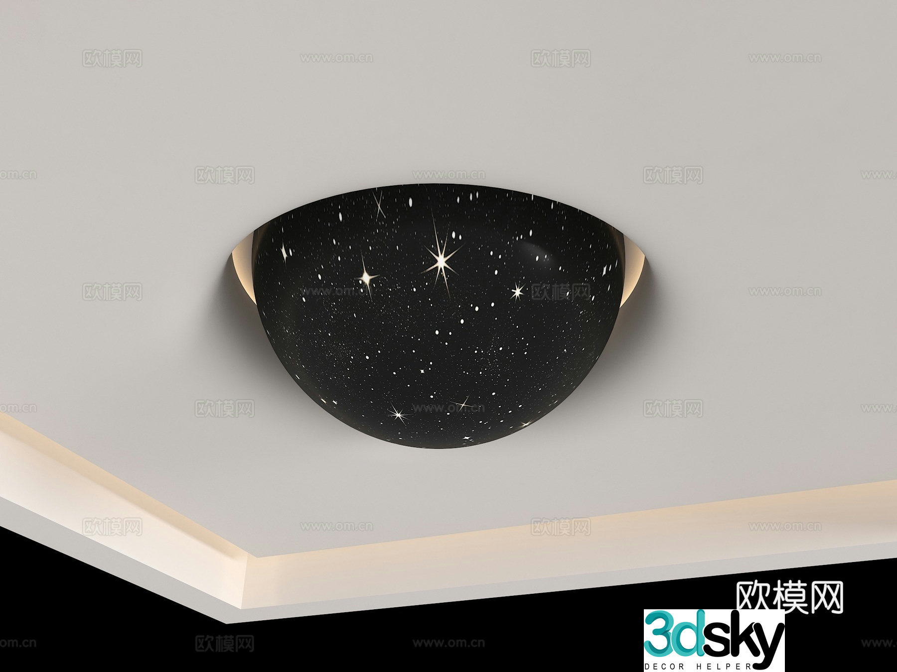 Square suspended ceiling starry sky suspended ceiling ceiling 3d model
