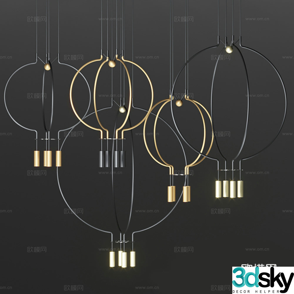Light luxury chandelier Iron chandelier 3D model