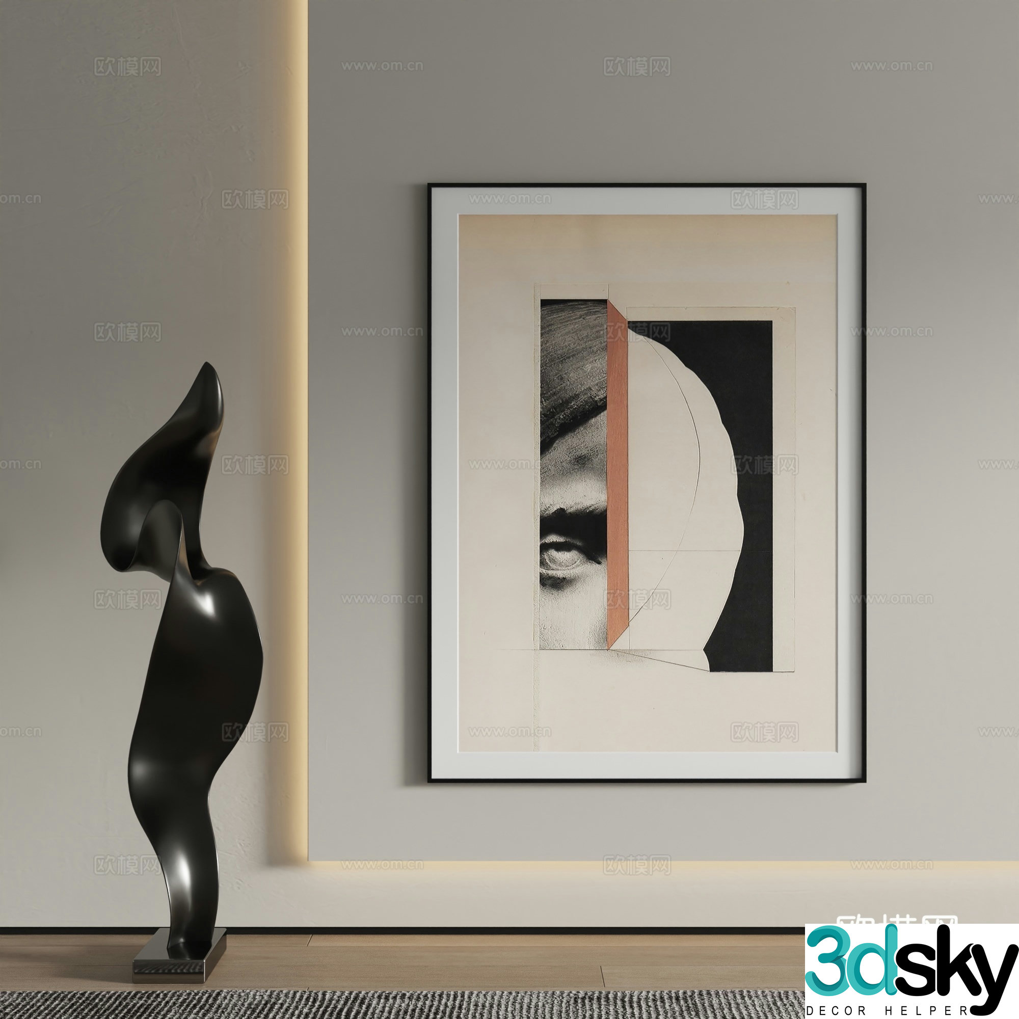 Decorative painting abstract painting hanging painting 3d model