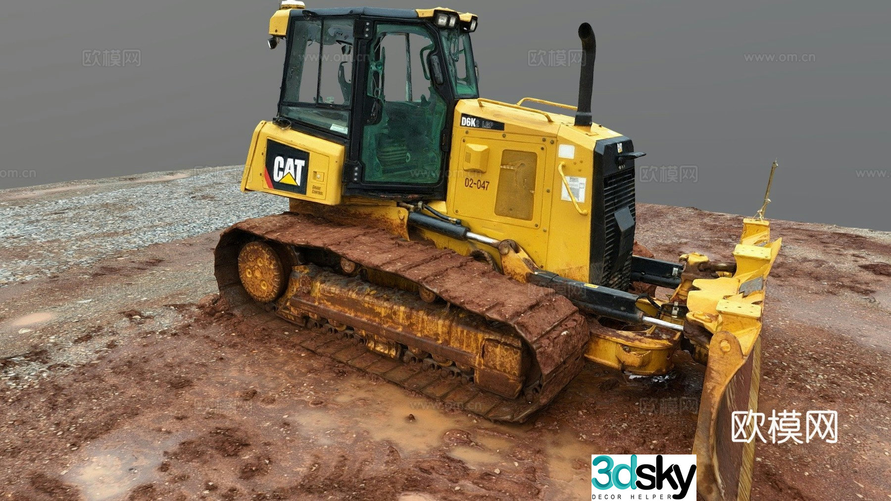 bulldozer excavator 3d model