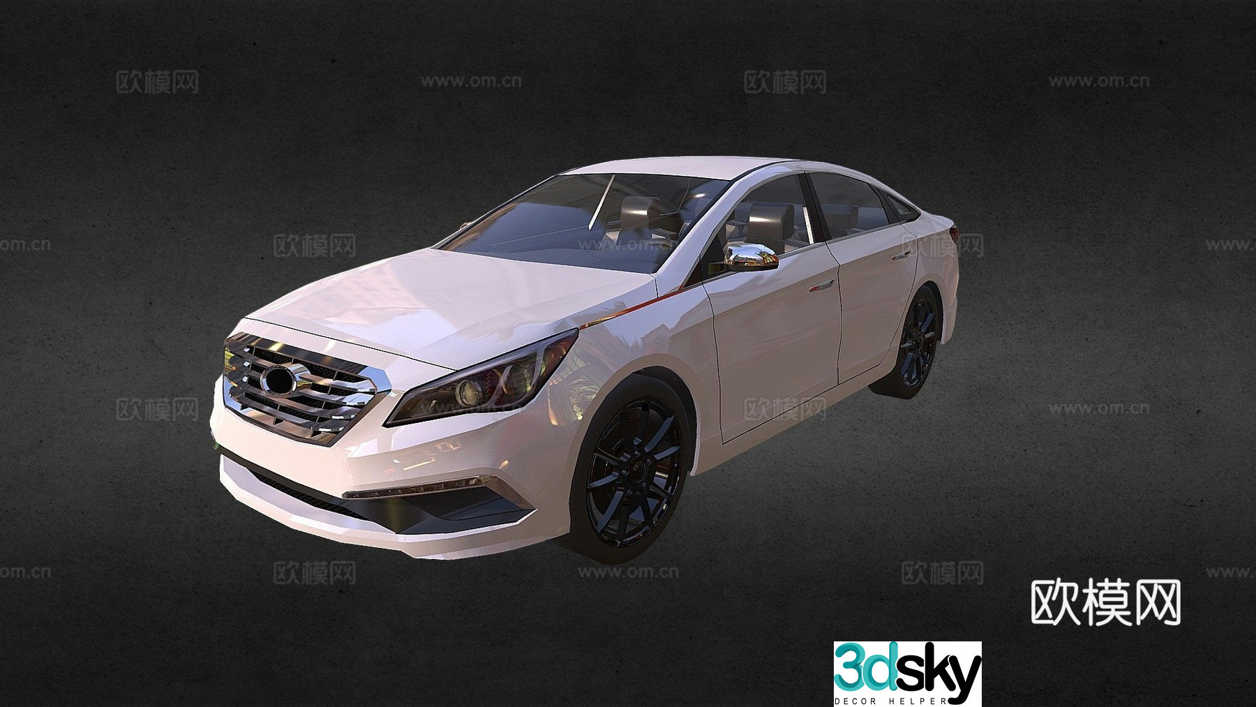 sonata car sedan 3d model