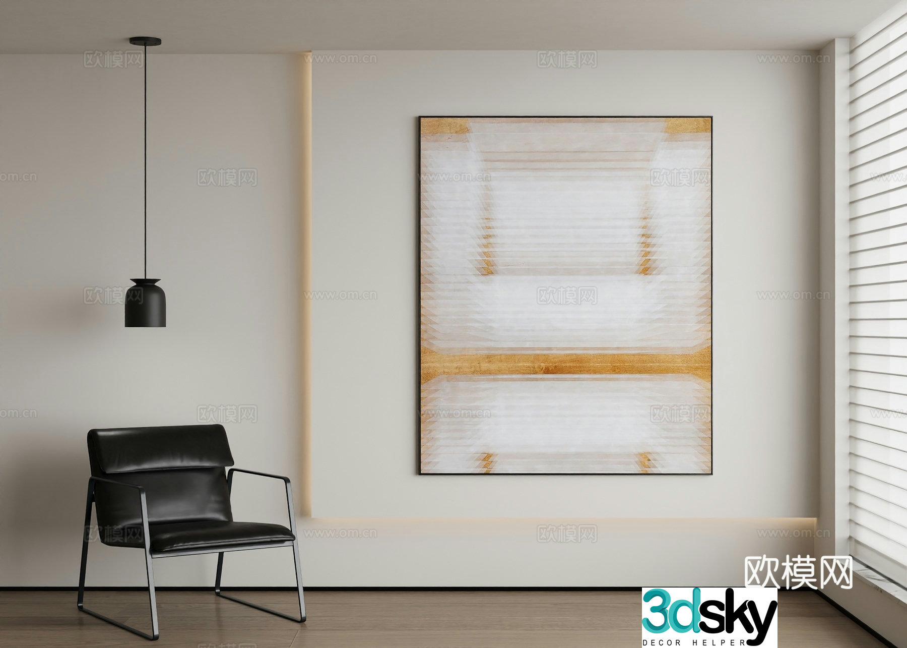 Modern abstract painting decorative painting 3d model