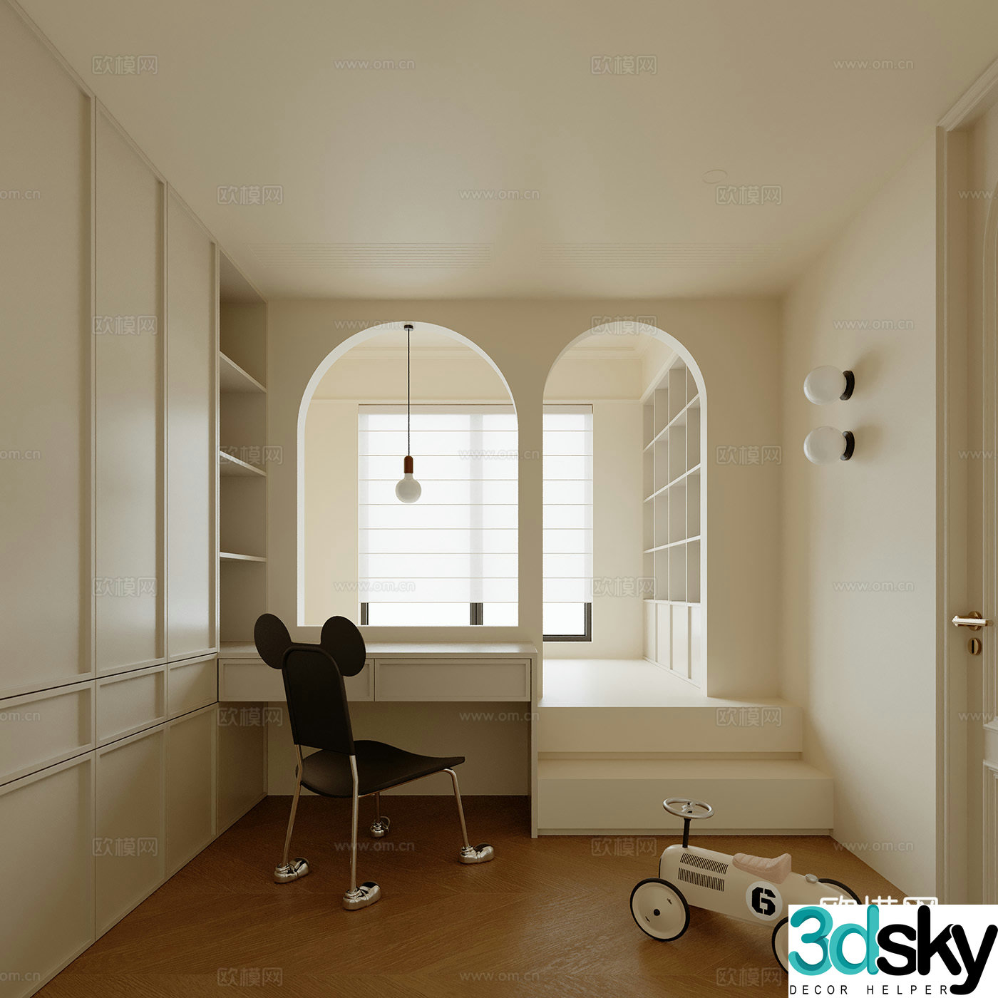 Cream style children’s room 3d model