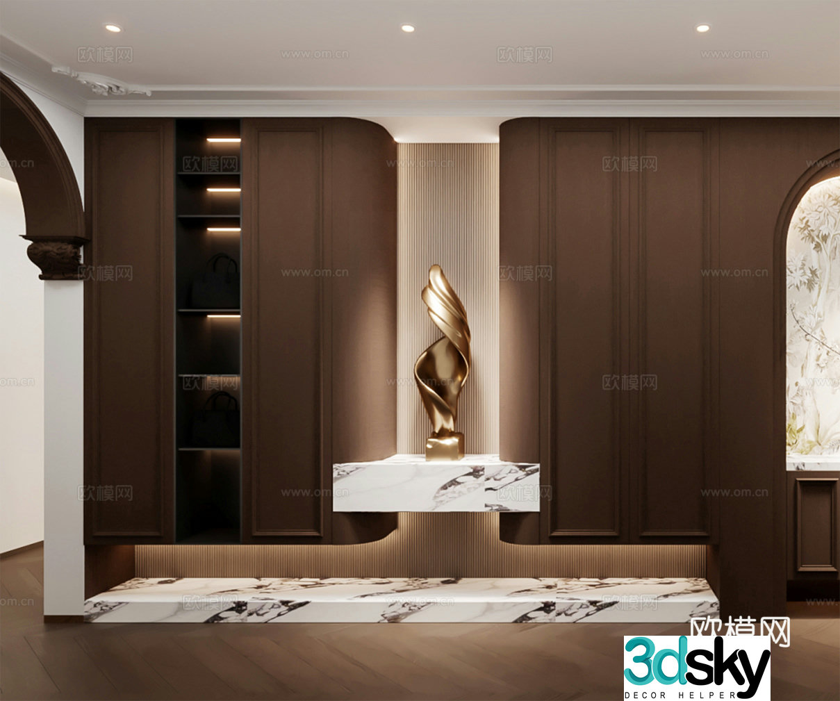 French home entrance shoe cabinet custom shoe cabinet 3D model