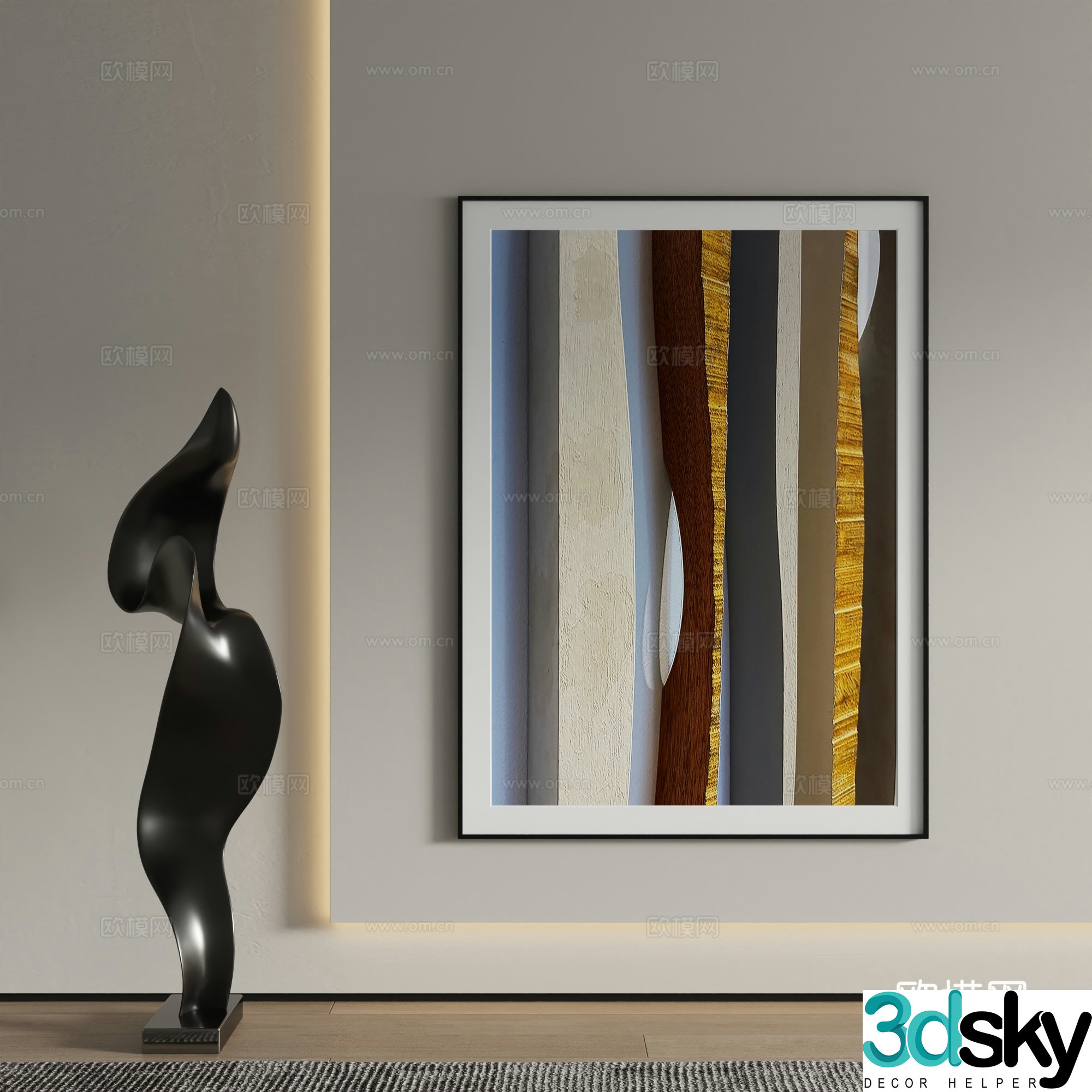 Decorative painting art painting hanging painting 3d model
