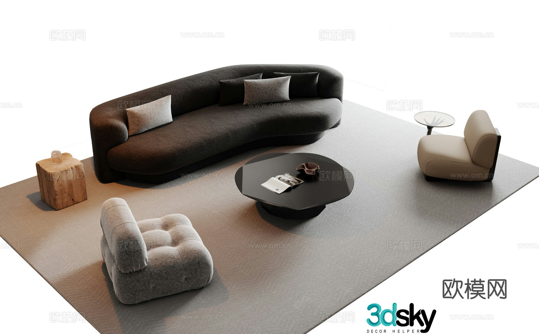 Modern sectional sofa 3d model