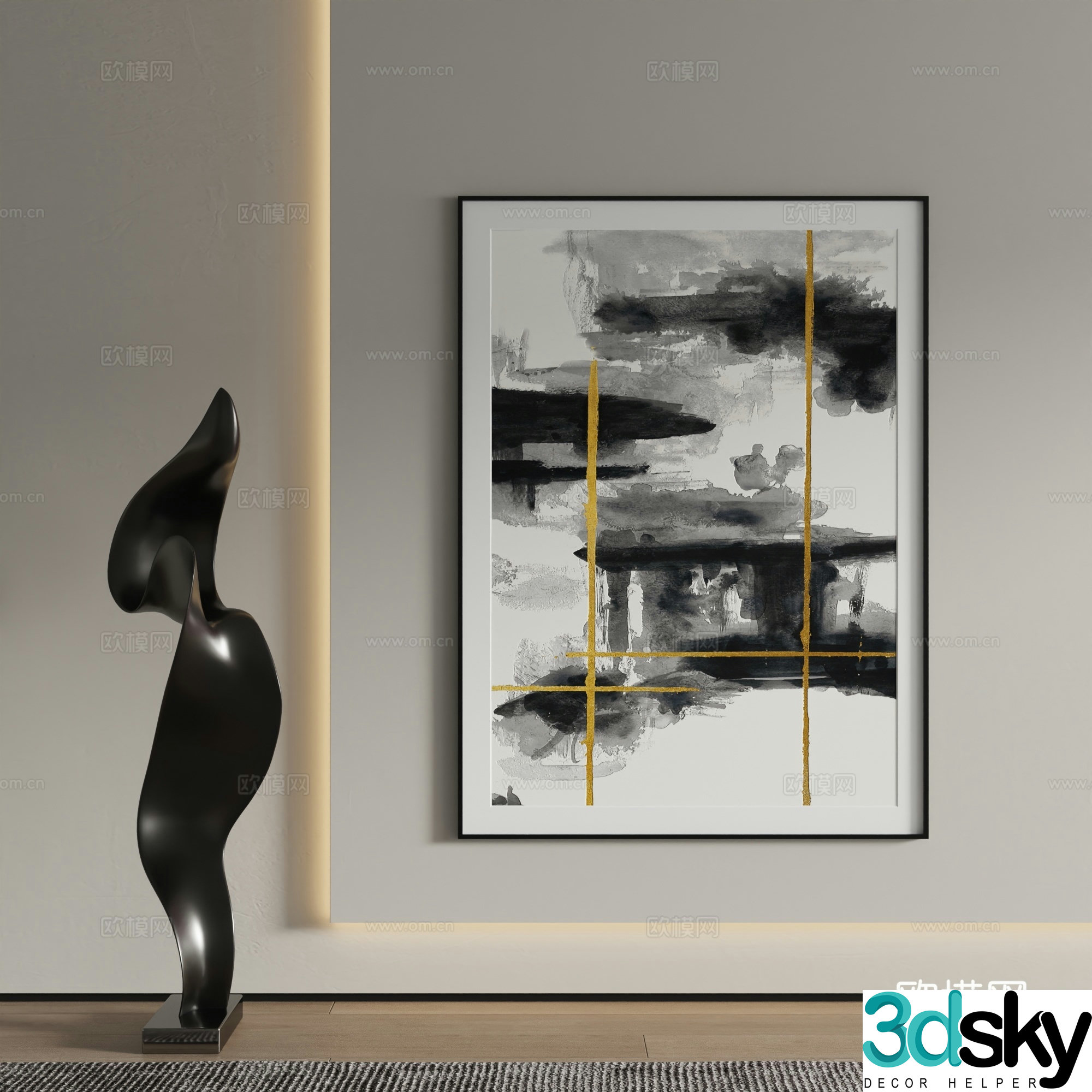 Decorative painting texture painting hanging painting 3d model