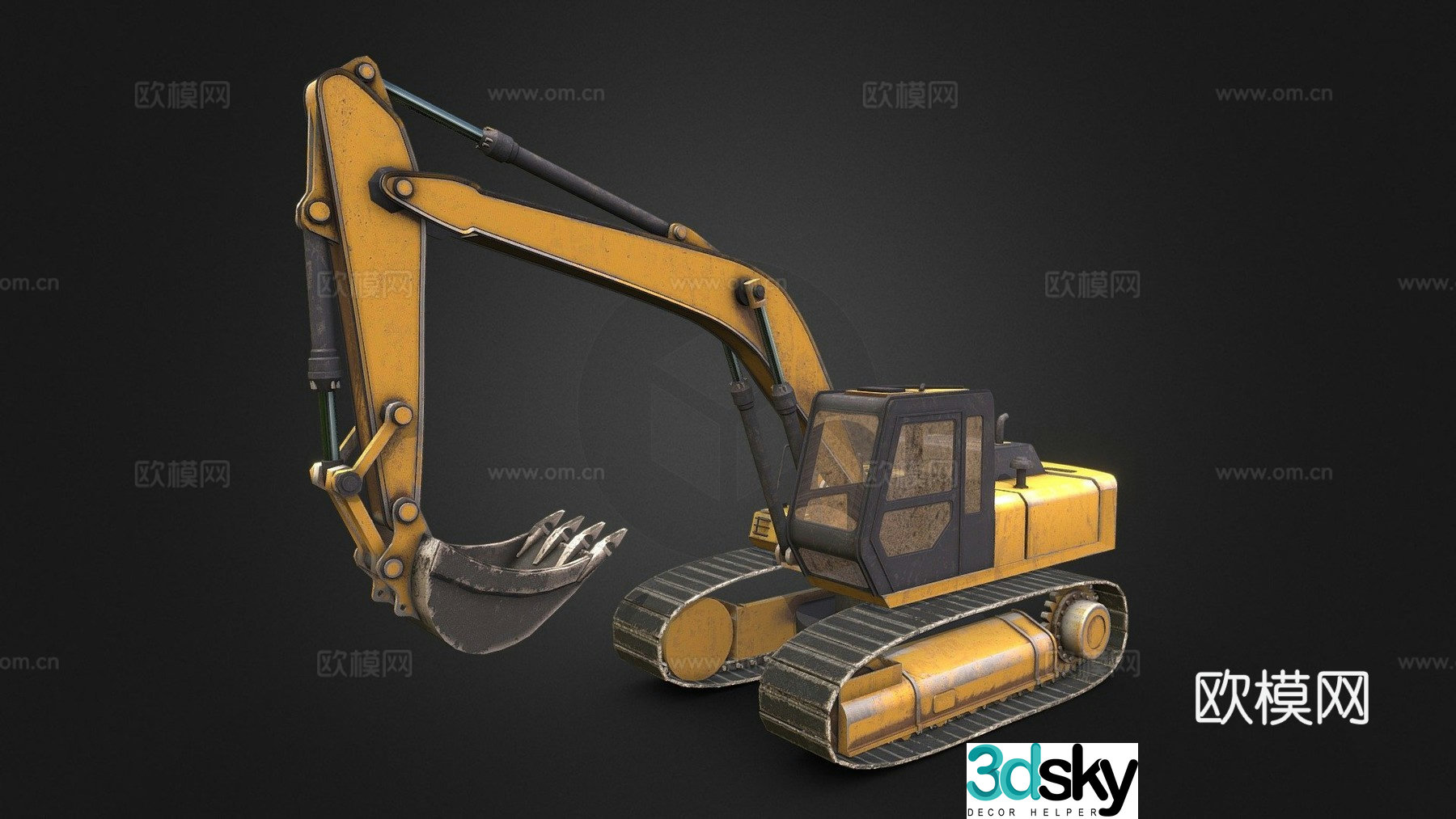 excavator crane shovel 3d model