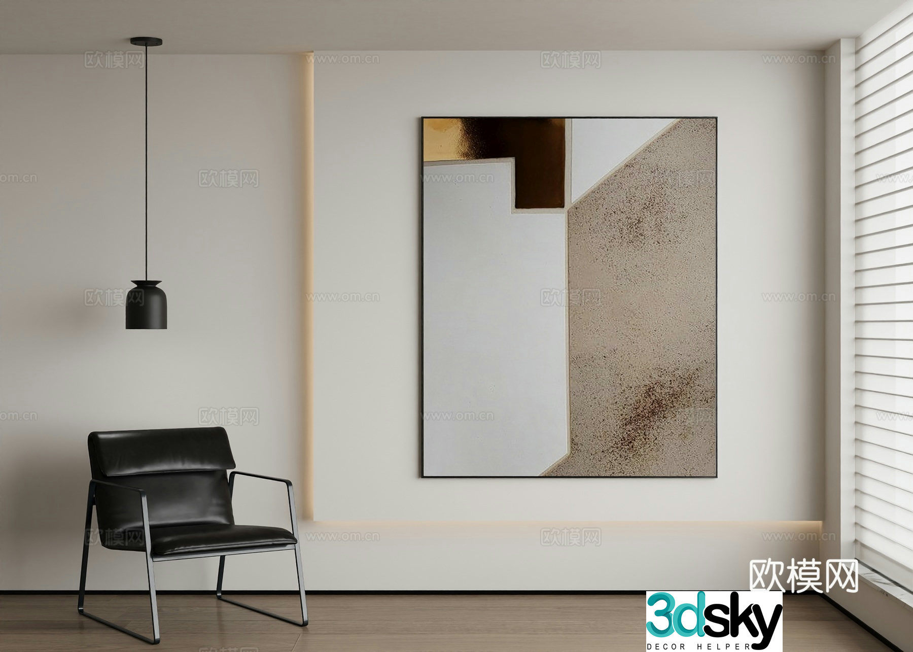Modern abstract painting decorative painting 3d model