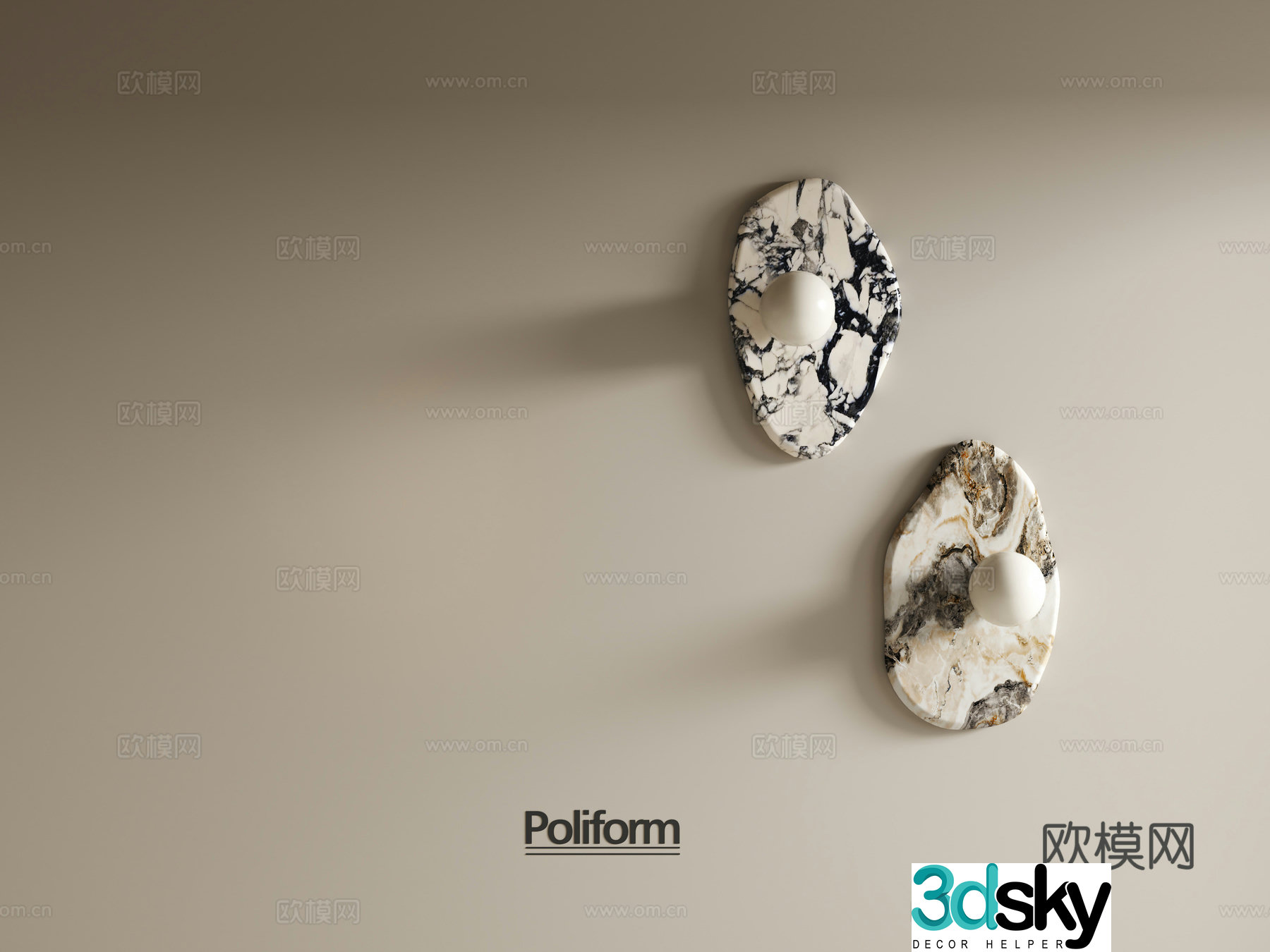 Wabi-sabi wall lamp bedside wall lamp 3d model