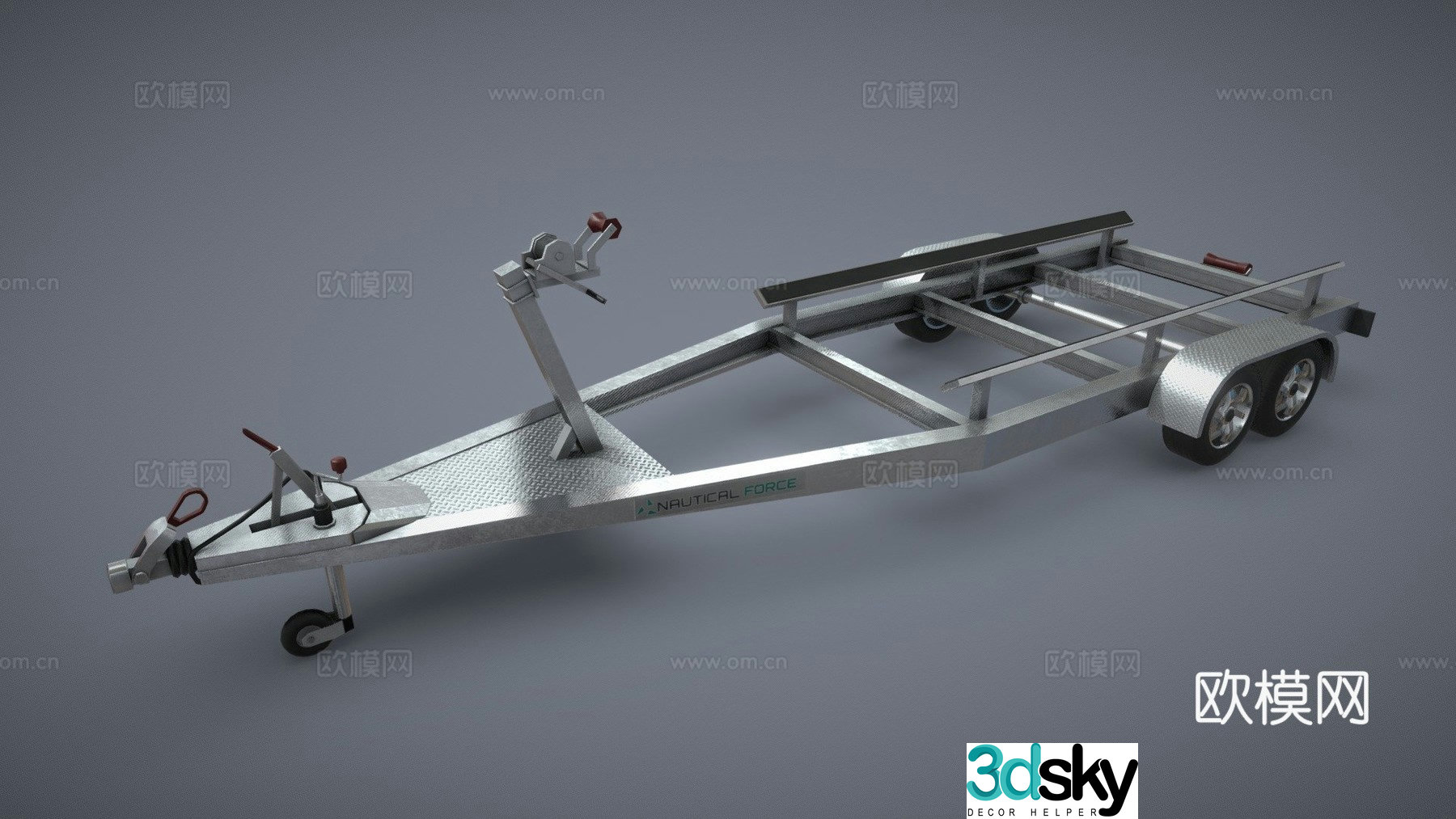 Tool cart rickshaw trailer 3d model