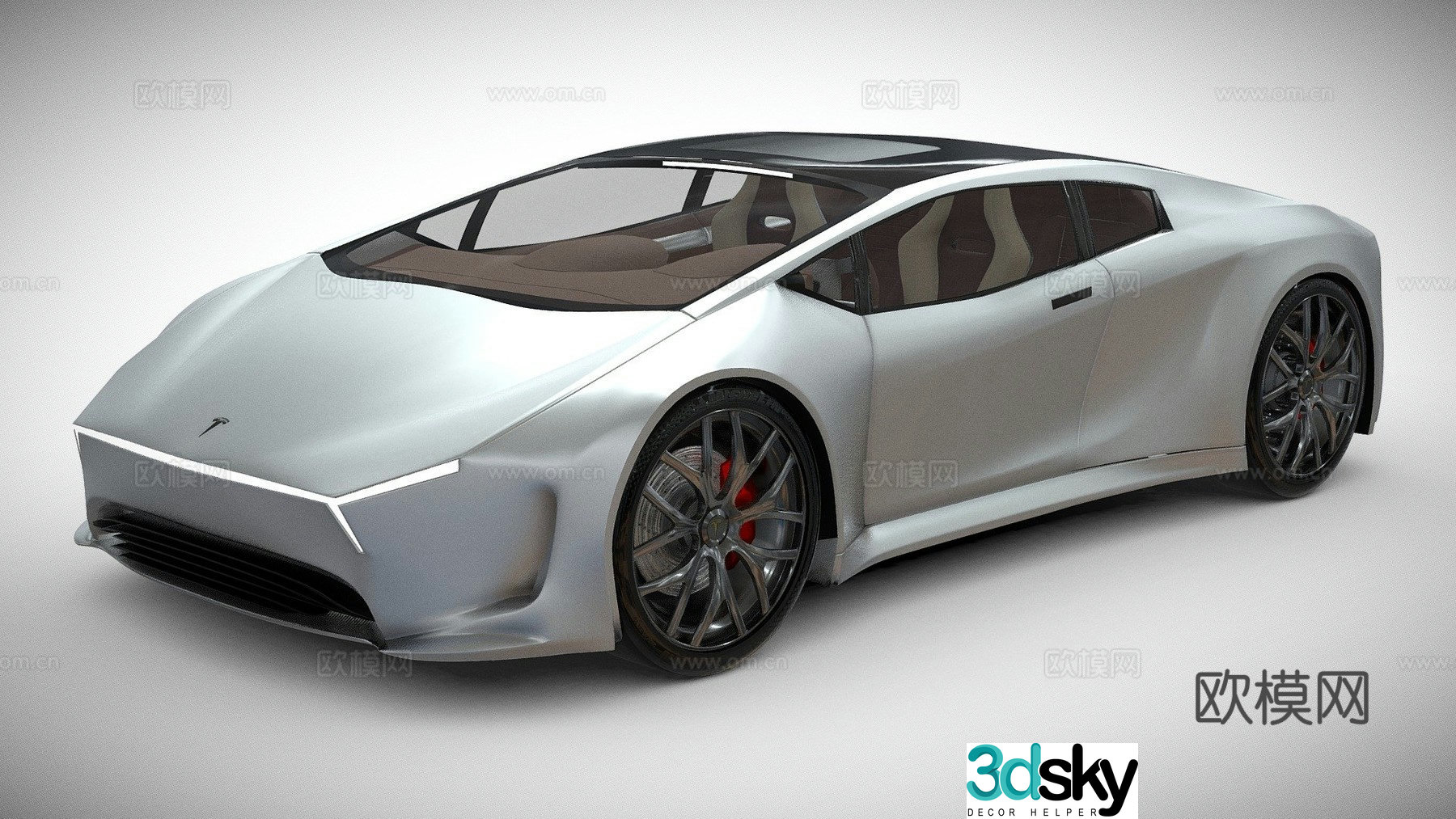 tesla car sedan sports car 3d model