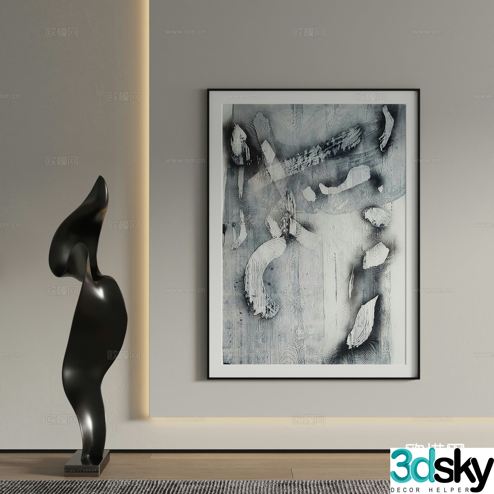 Decorative painting texture painting hanging painting 3d model