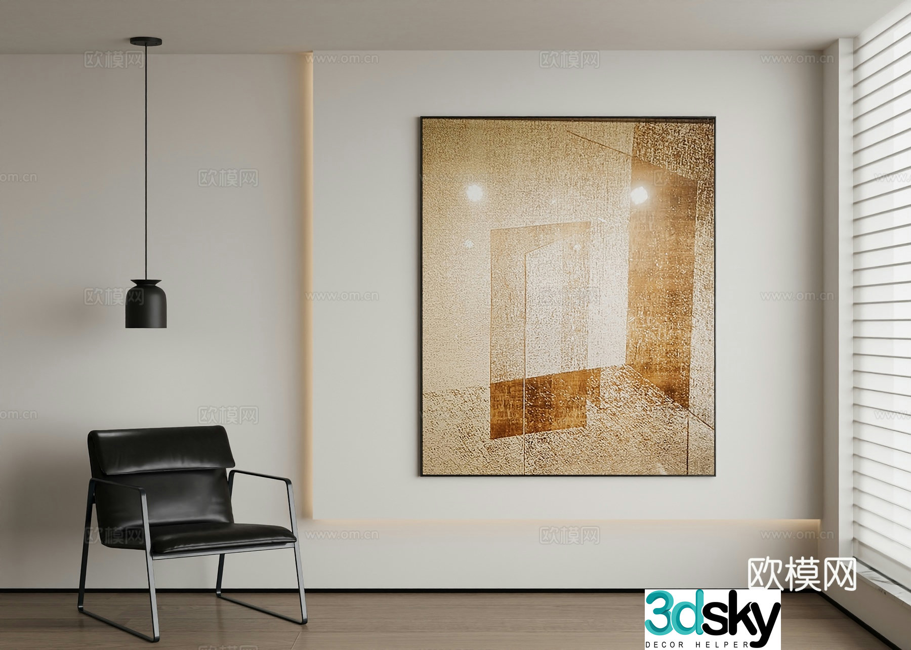 Modern abstract painting decorative painting 3d model