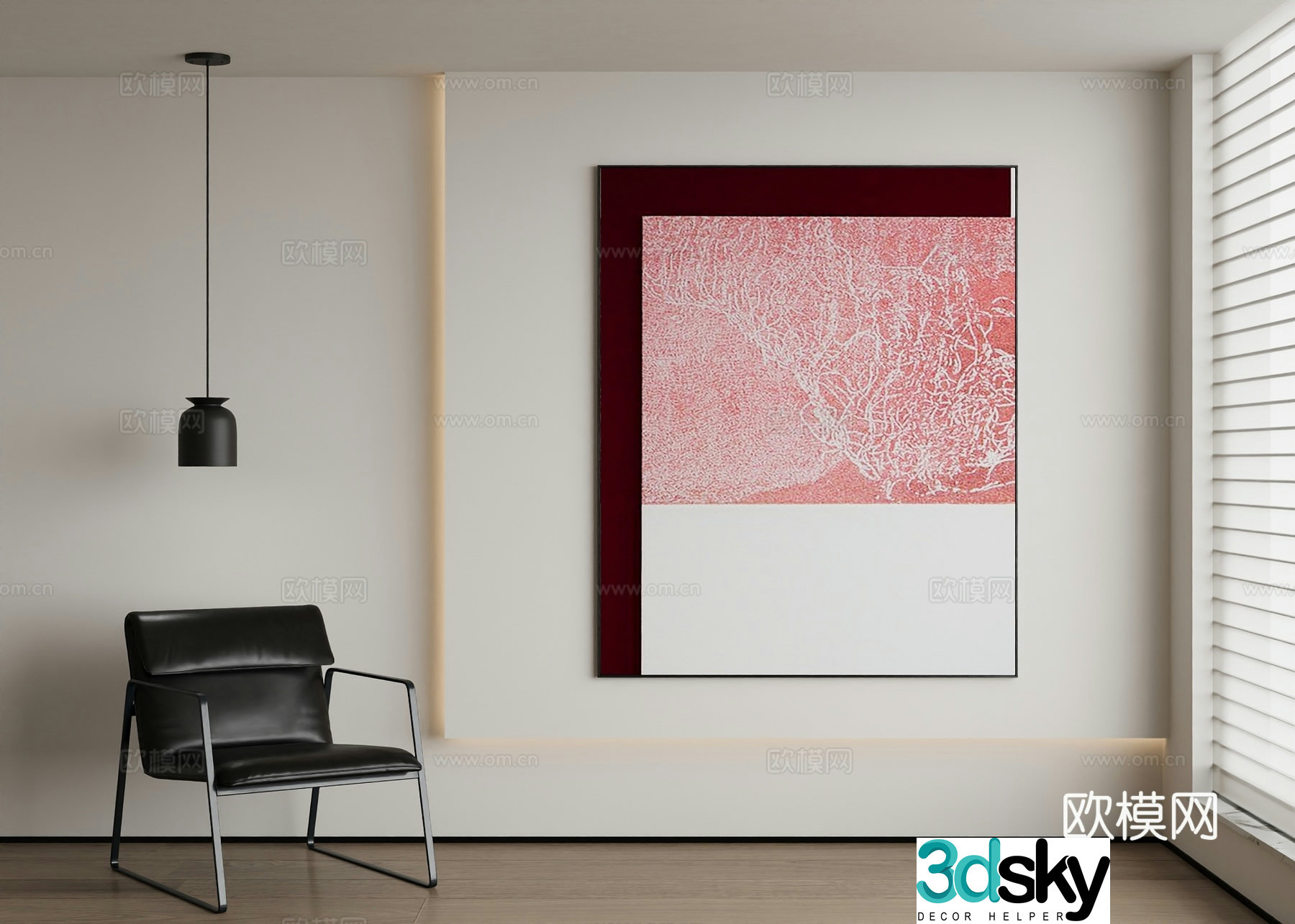 Modern abstract painting decorative painting 3d model