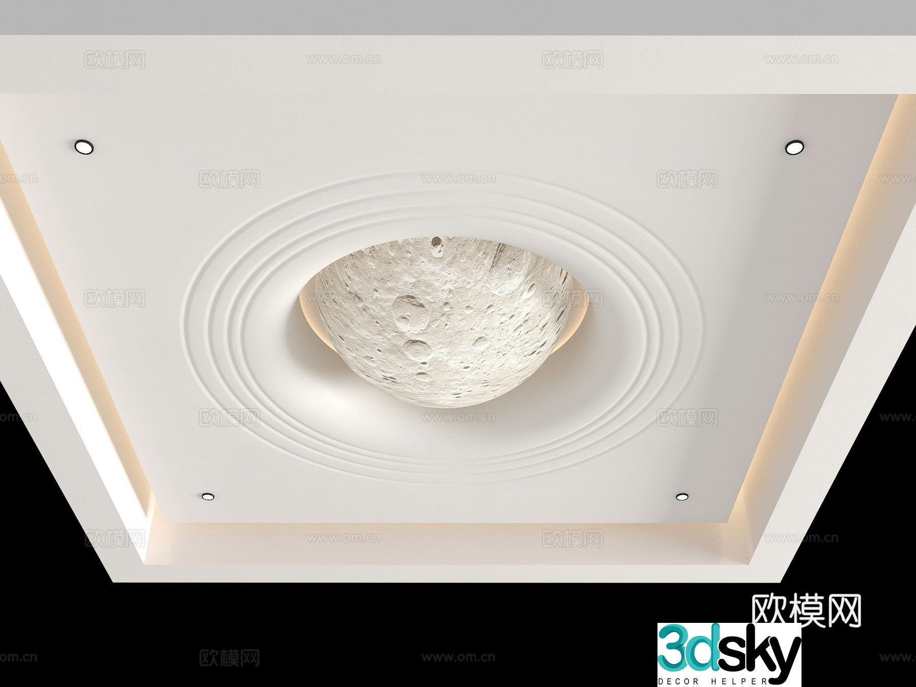 Square suspended ceiling shaped suspended ceiling ceiling 3d model