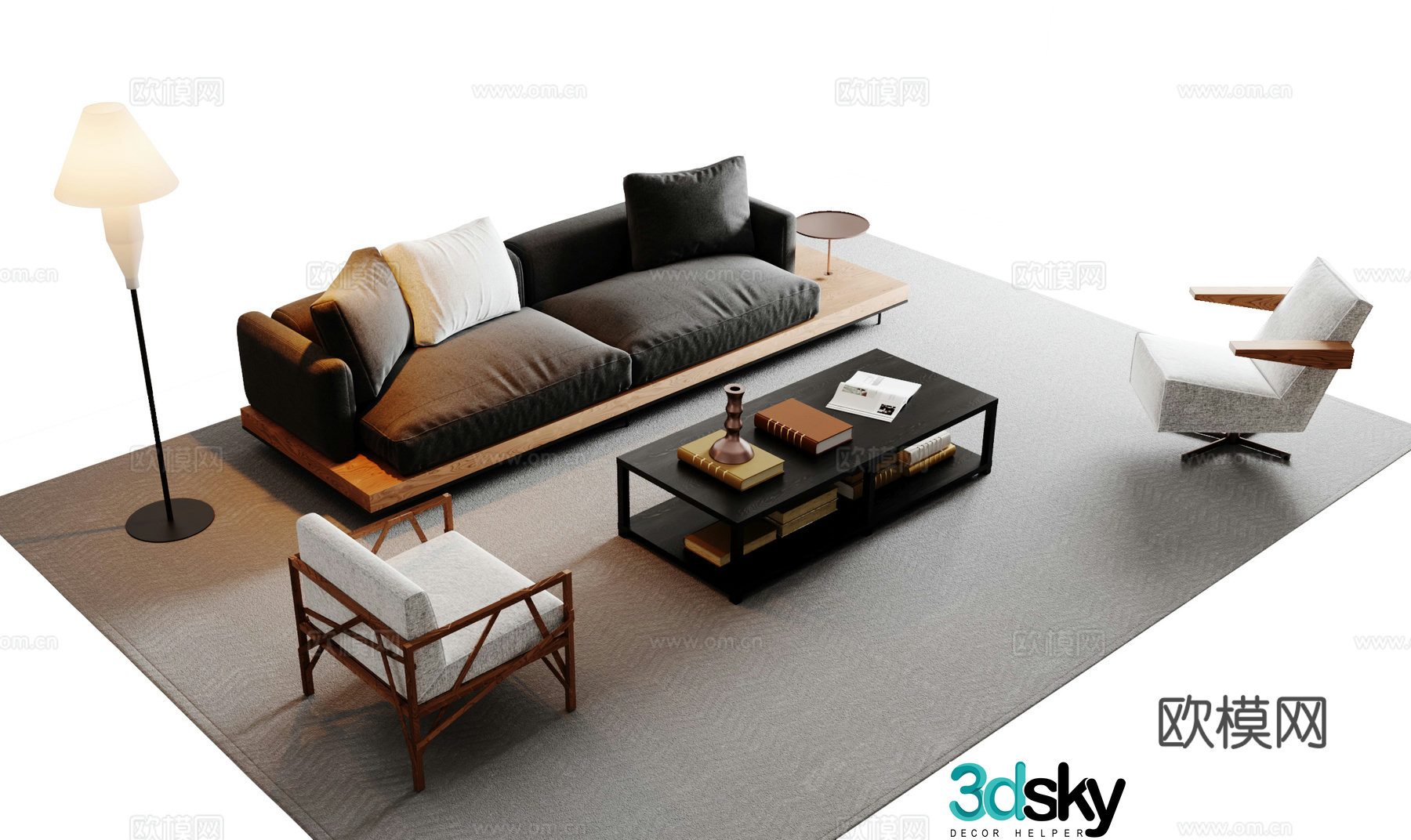 Modern sectional sofa 3d model