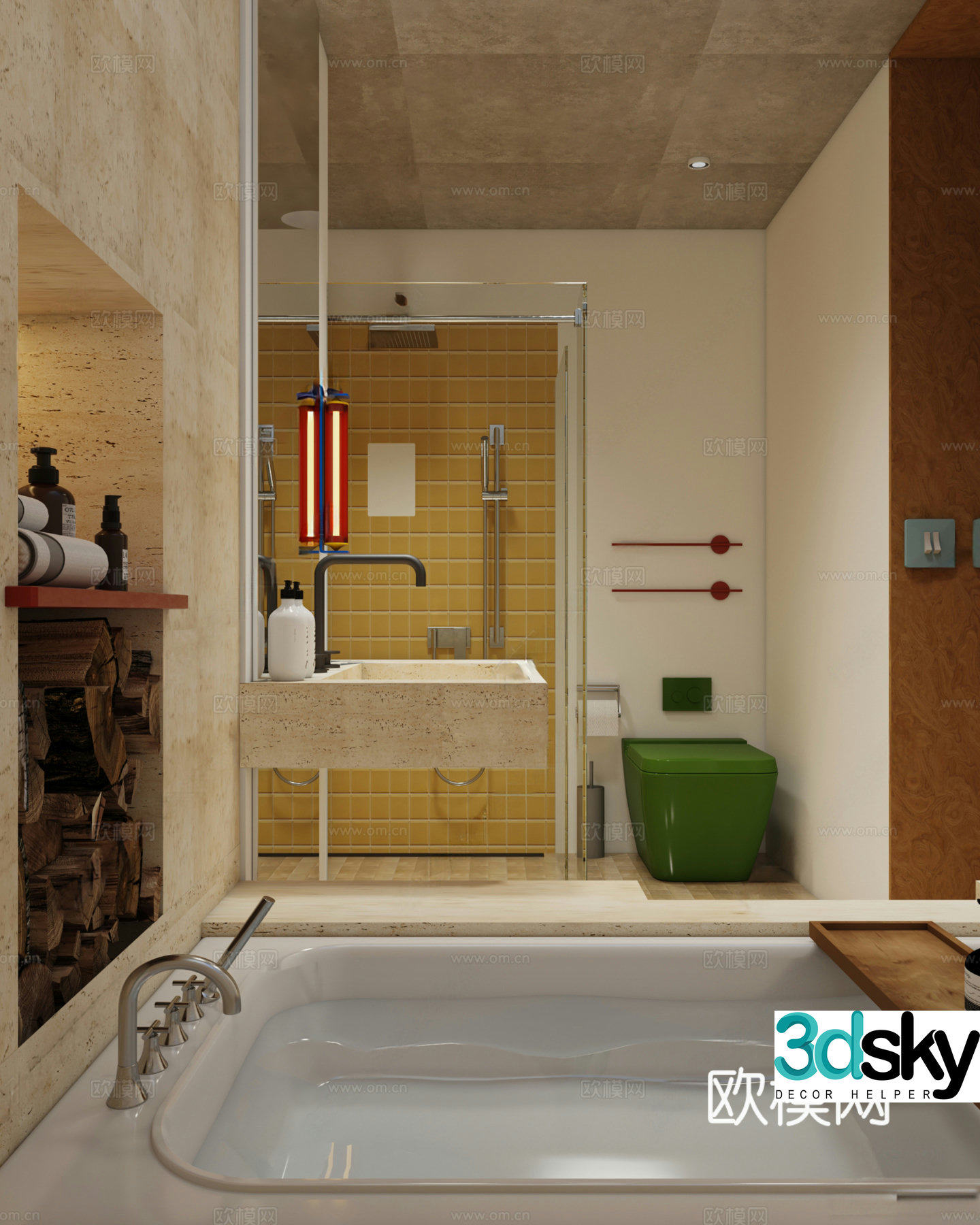 Medieval style bathroom bathroom 3d model