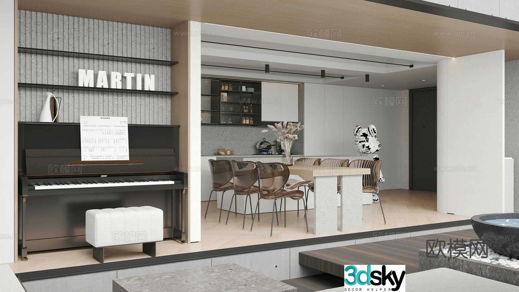 Modern restaurant 3d model