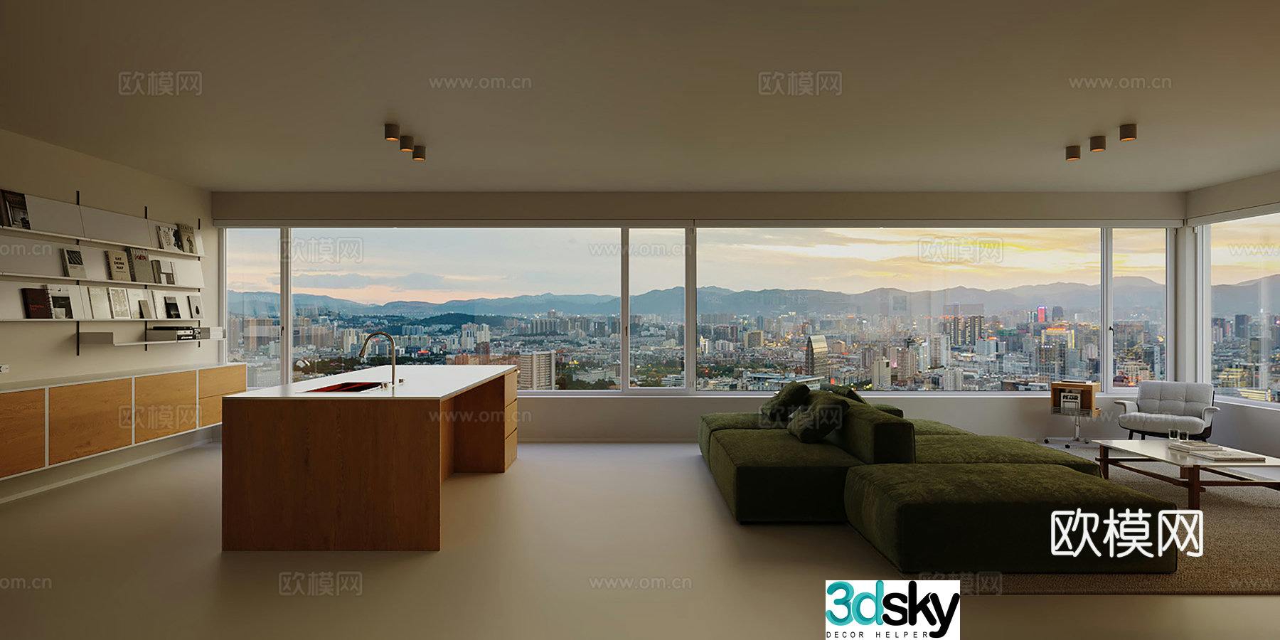 Modern living room study 3d model