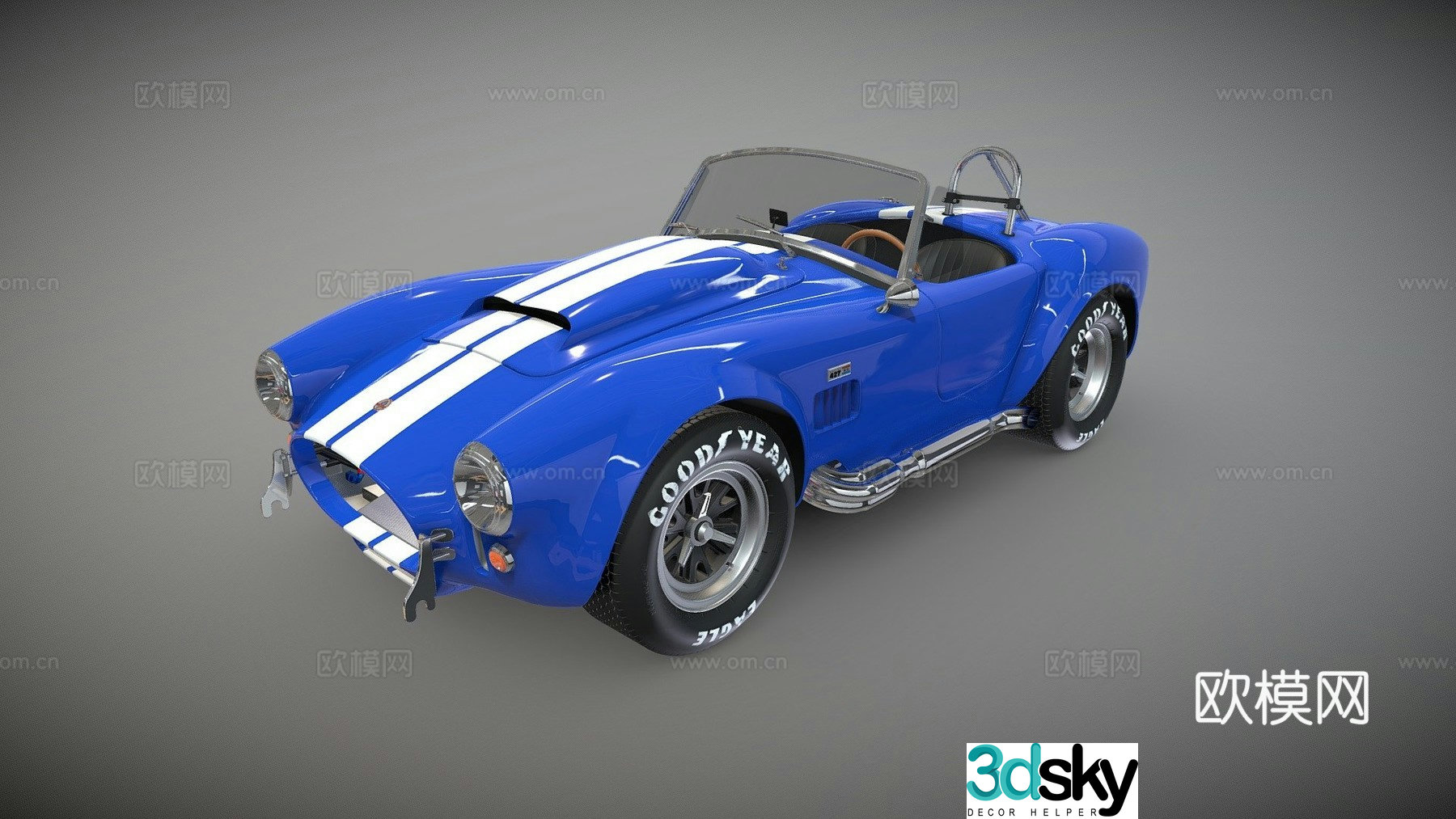 vintage car convertible 3d model