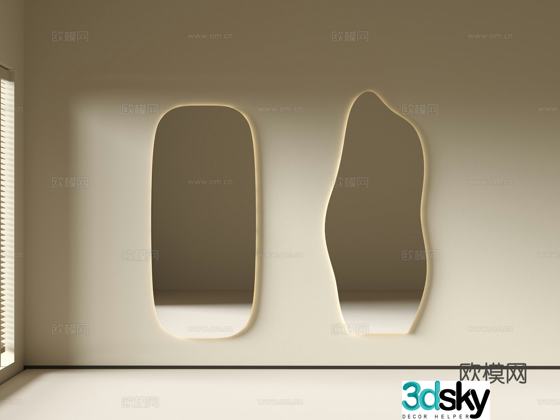 Special-shaped mirror full-length mirror full-length mirror 3D model
