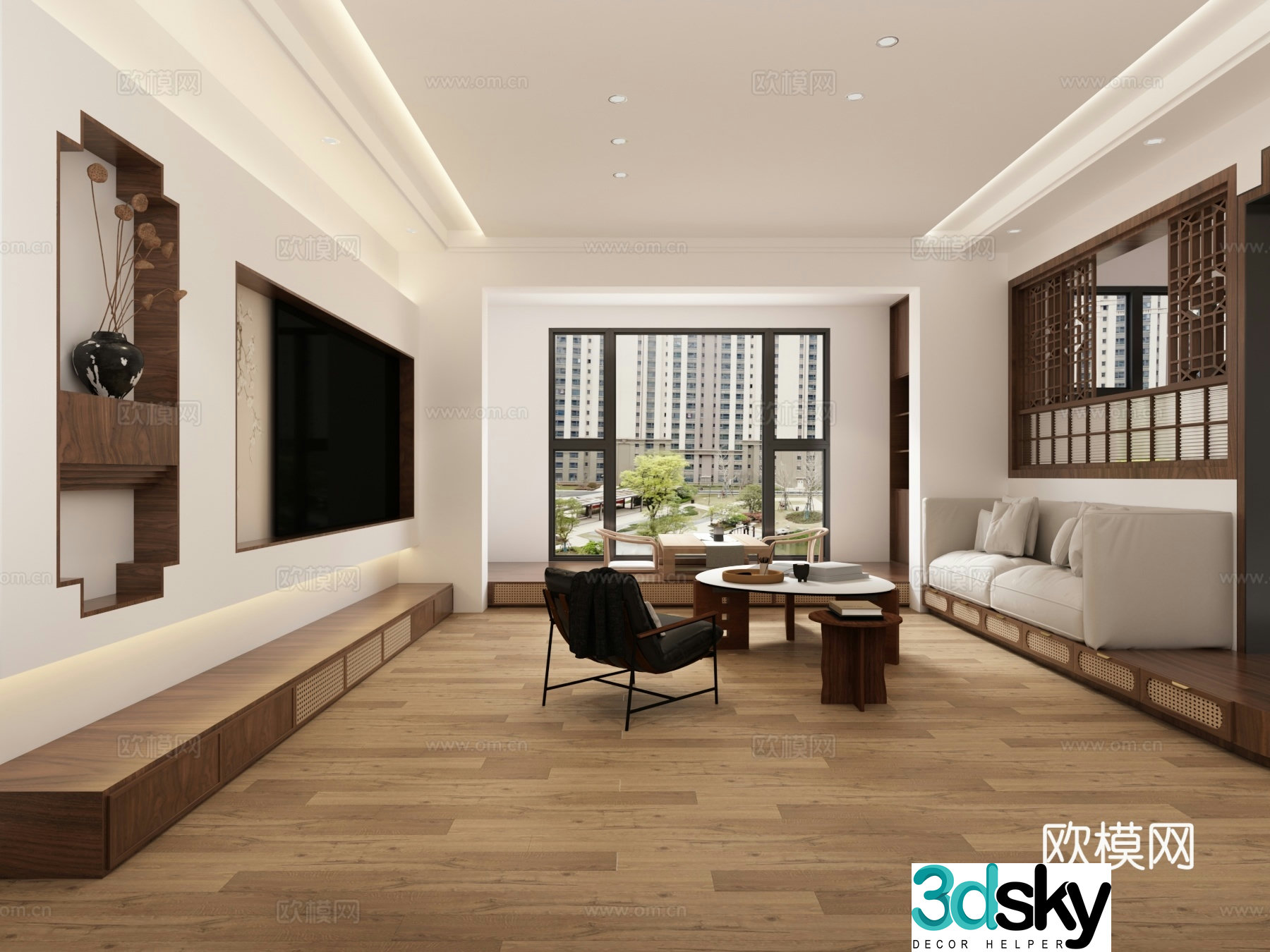 New Chinese style living room 3d model