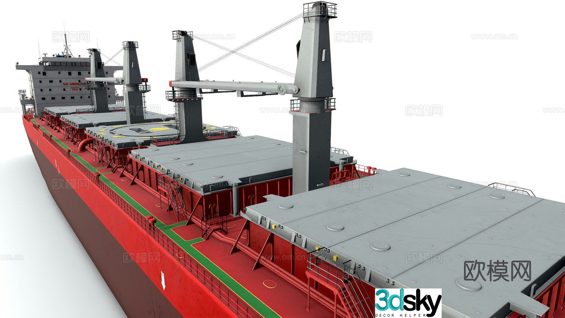 Bulk carrier red 3d model