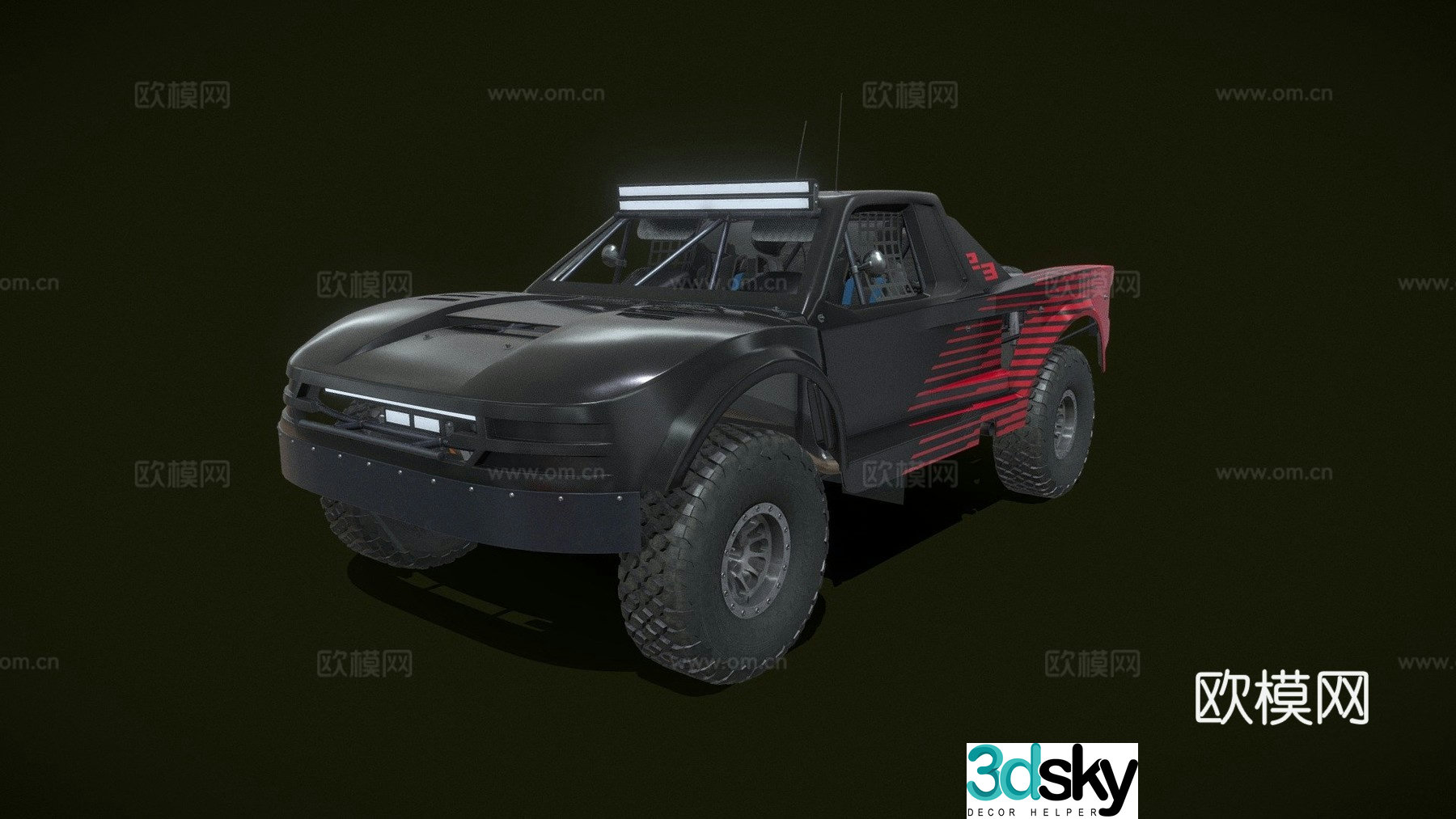concept car futuristic car trophy truck 3d model