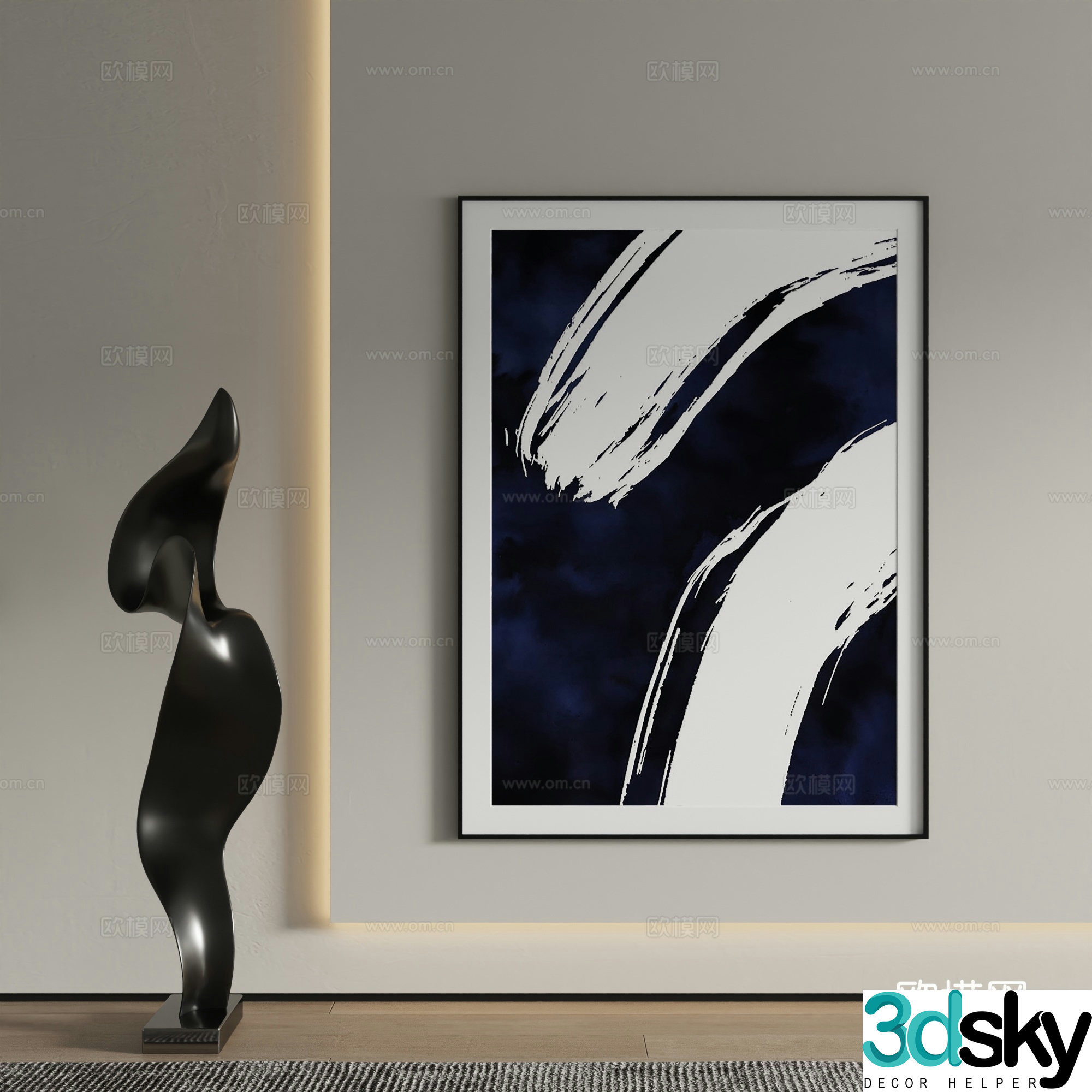 Decorative painting abstract painting hanging painting 3d model