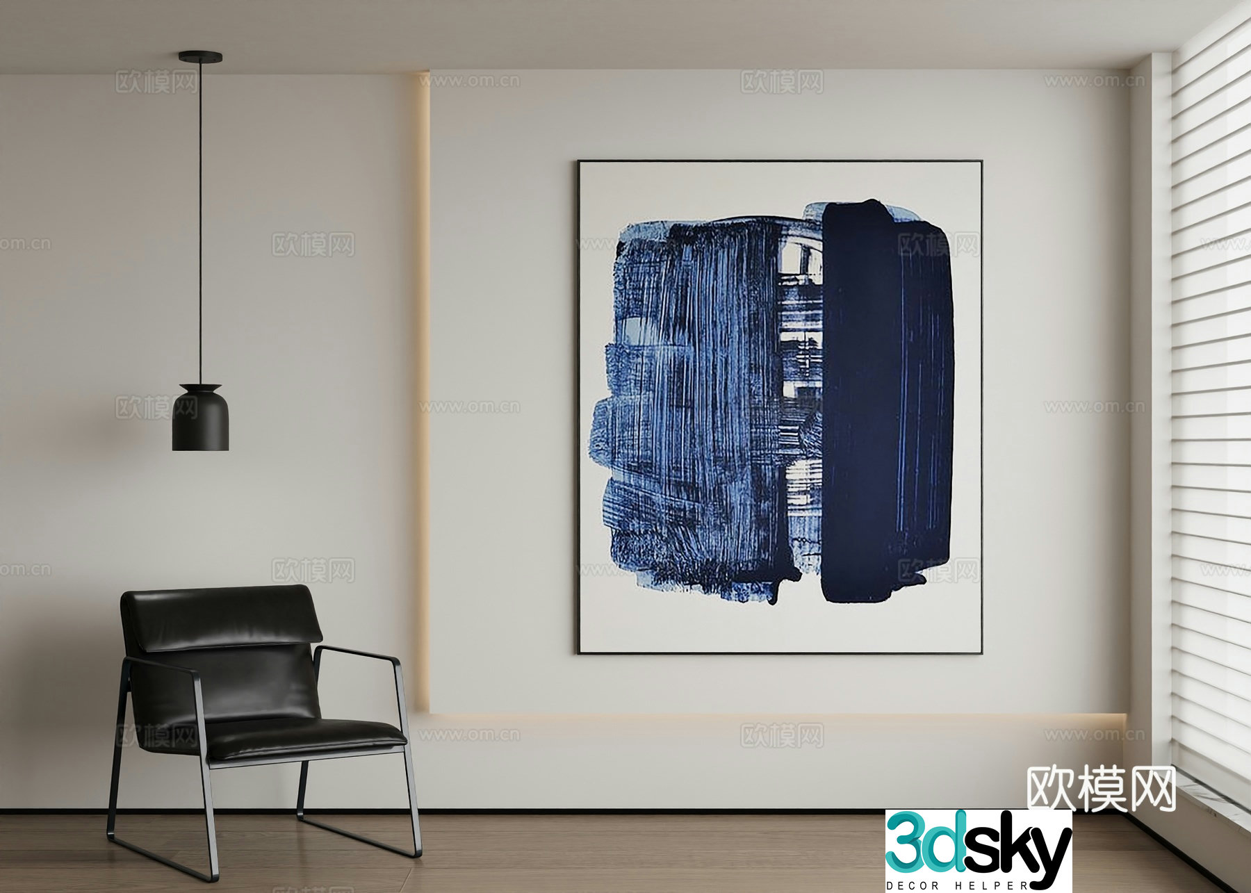 Modern abstract painting decorative painting 3d model