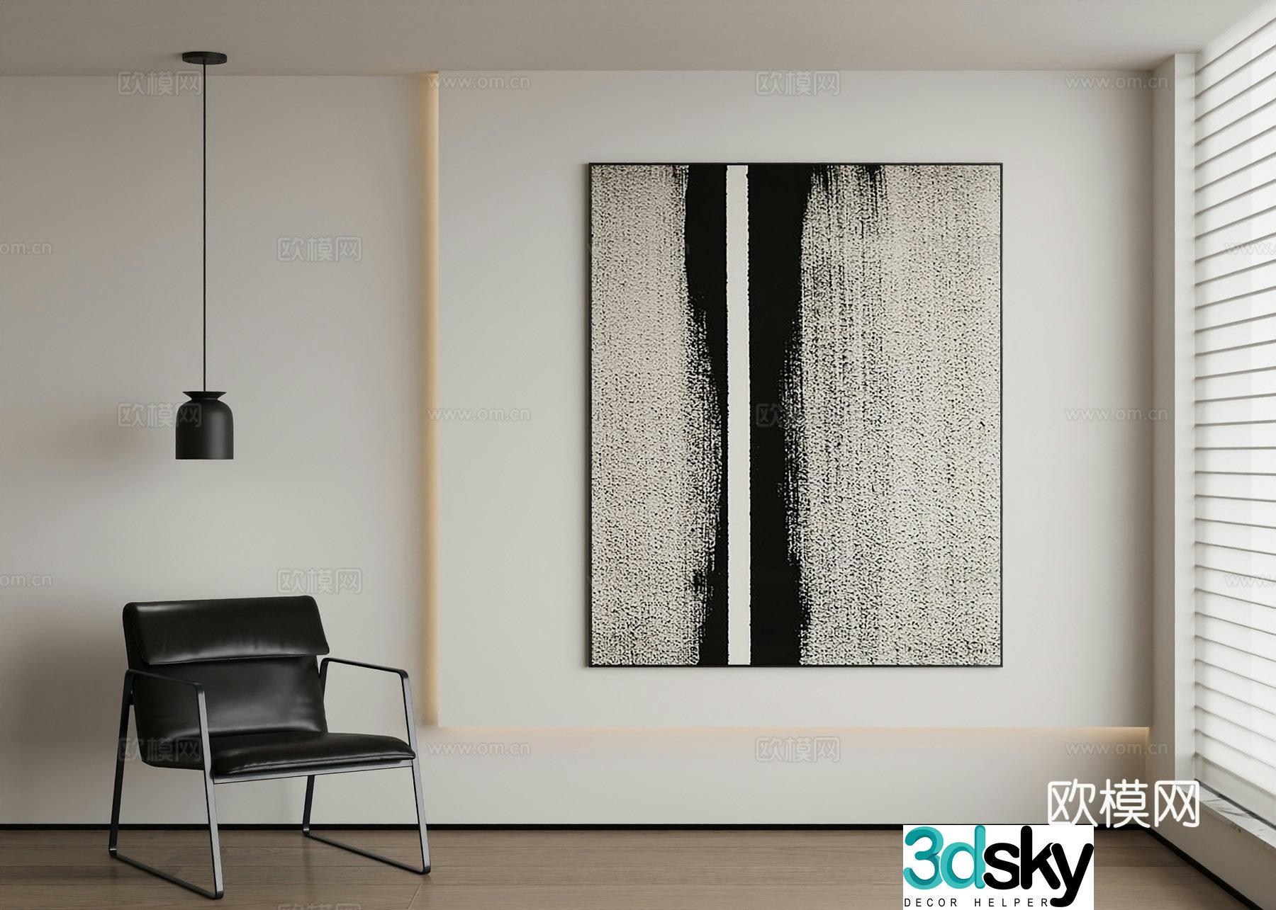 Modern abstract painting decorative painting 3d model