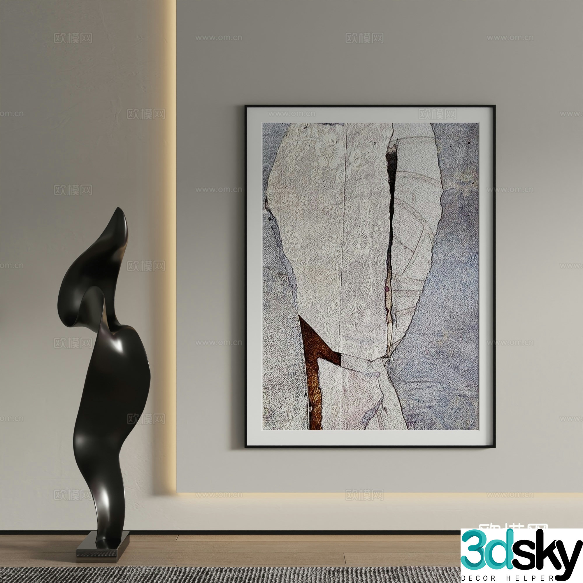 Decorative painting texture painting hanging painting 3d model