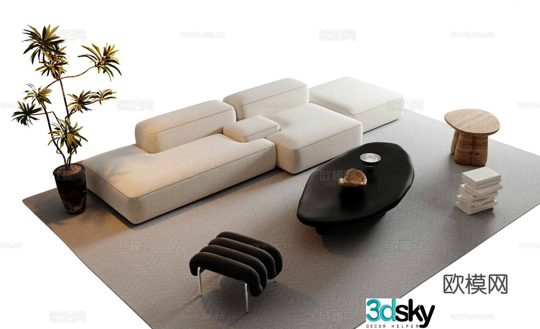 Modern sectional sofa 3d model
