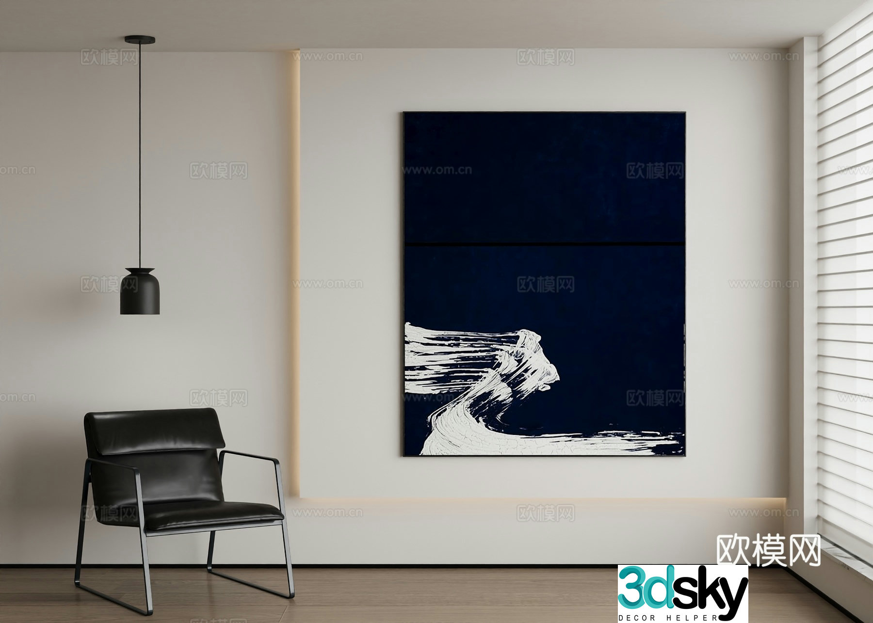 Modern abstract painting decorative painting 3d model