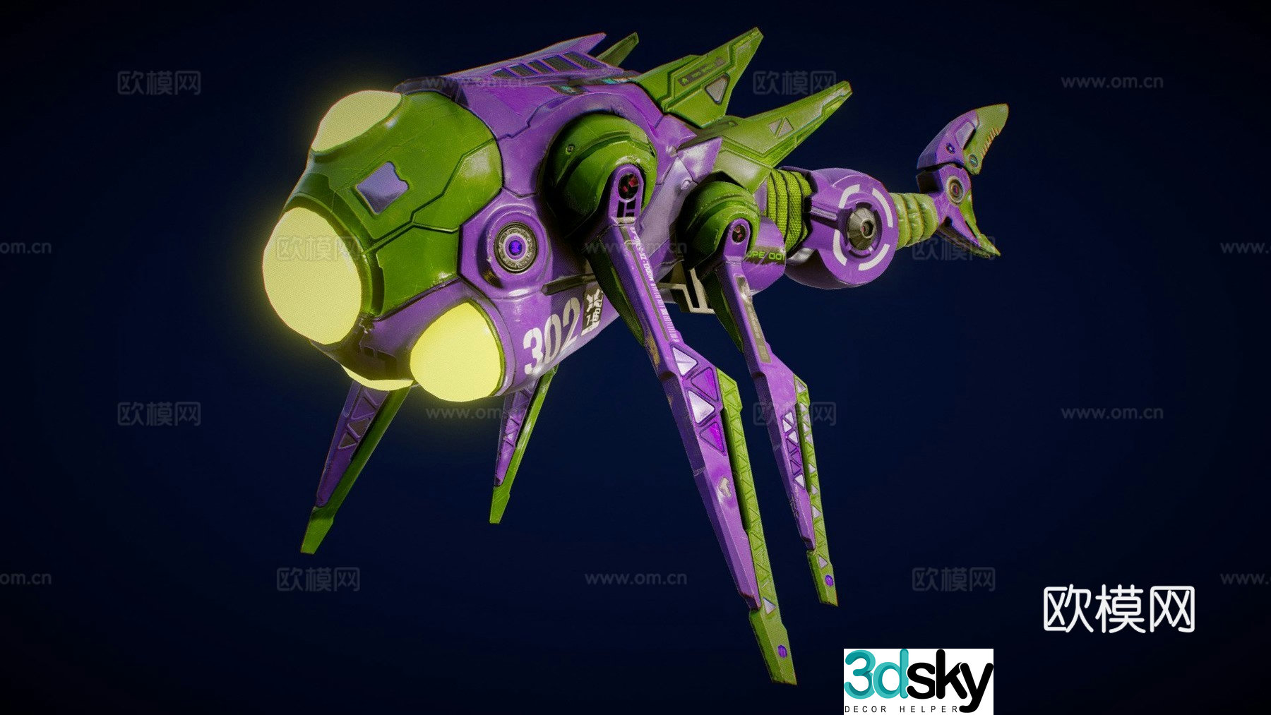 Sci-fi drone underwater drone 3d model