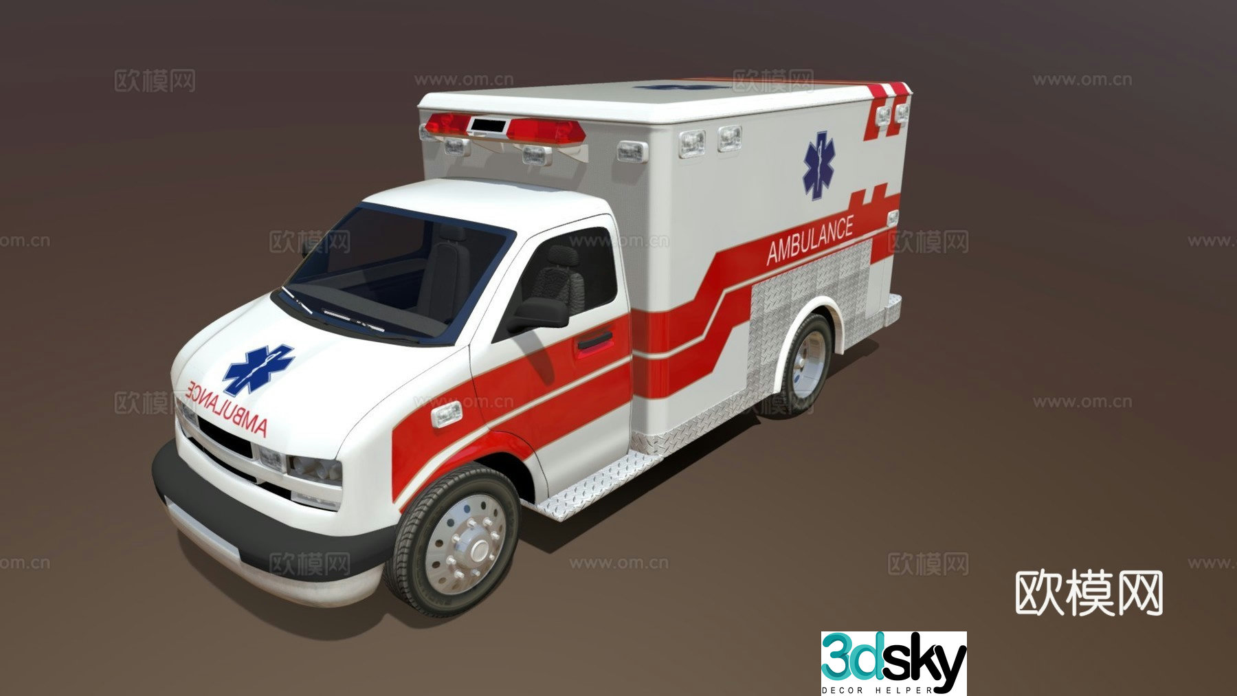 ambulance emergency vehicle 3d model