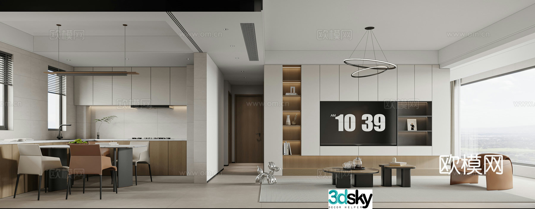 Modern guest restaurant 3d model