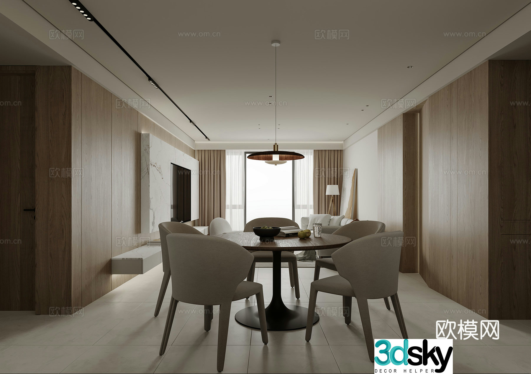 Modern restaurant 3d model